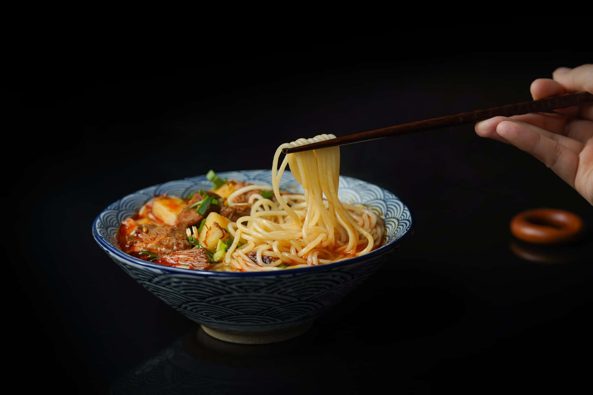 Miso Ramen Japanese Noodles Background