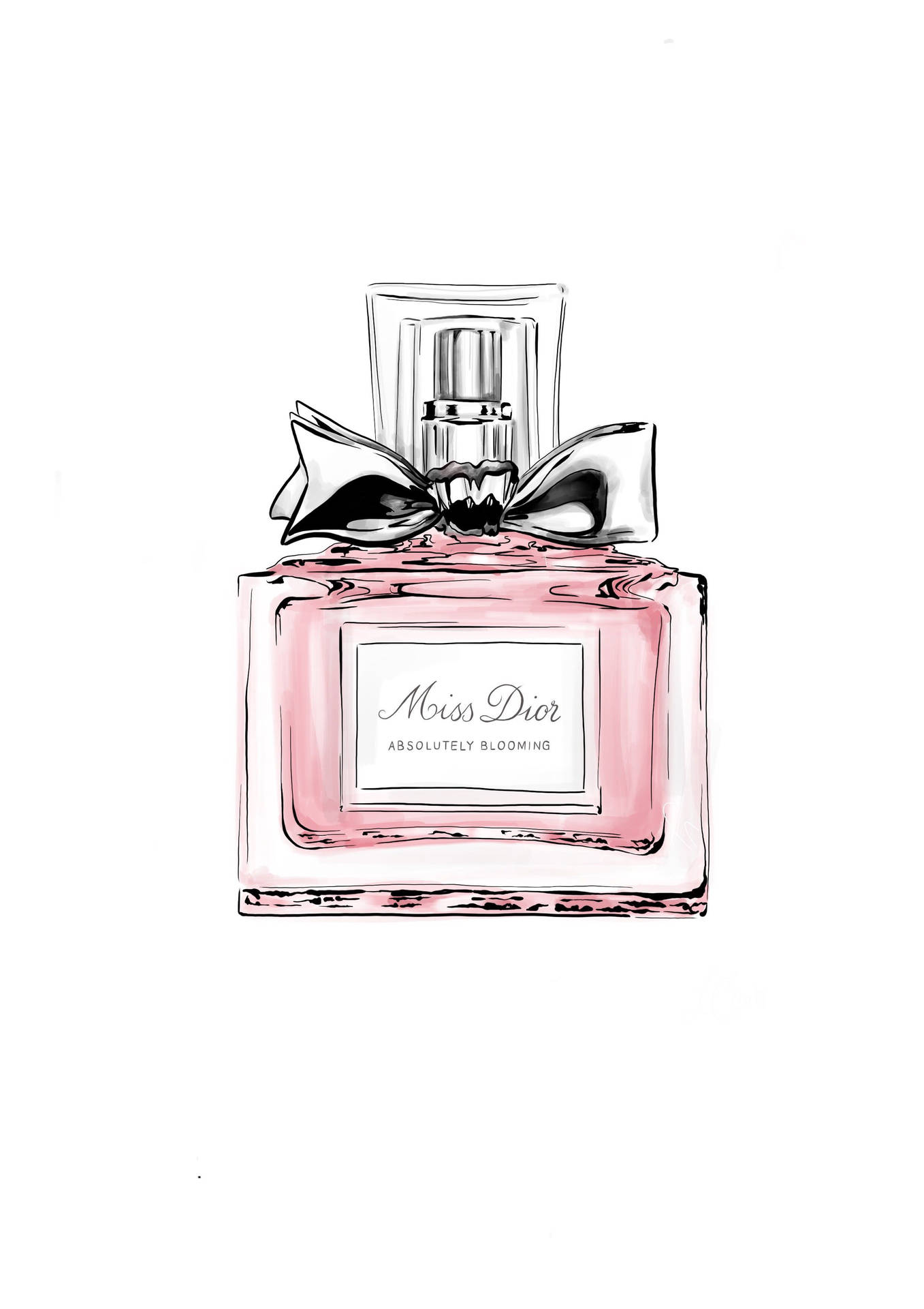 Miss Dior Perfume Drawing Background