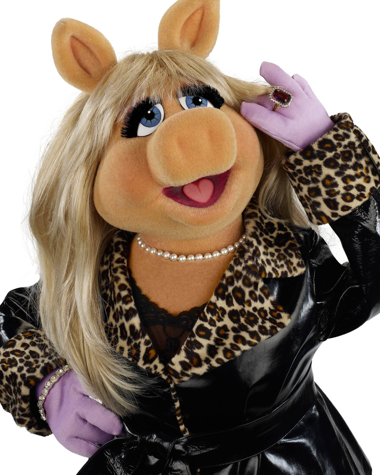 Miss Piggy In Leather Jacket Background