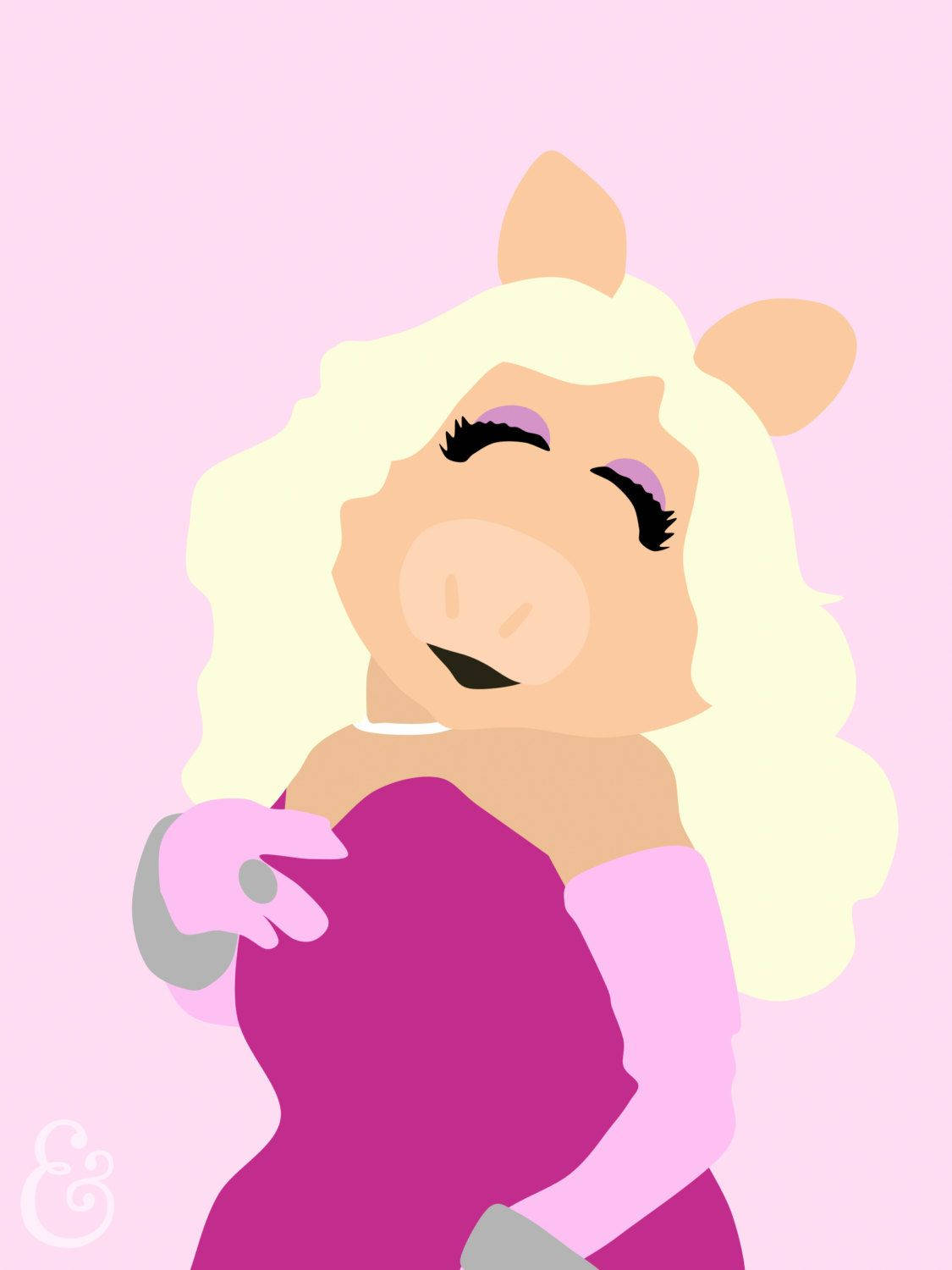 Miss Piggy Pink Dress Background