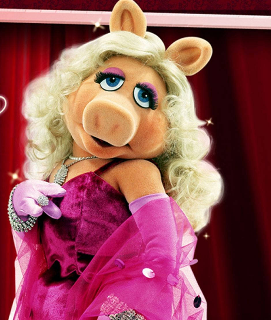 Miss Piggy Sassy Pose In Pink Background