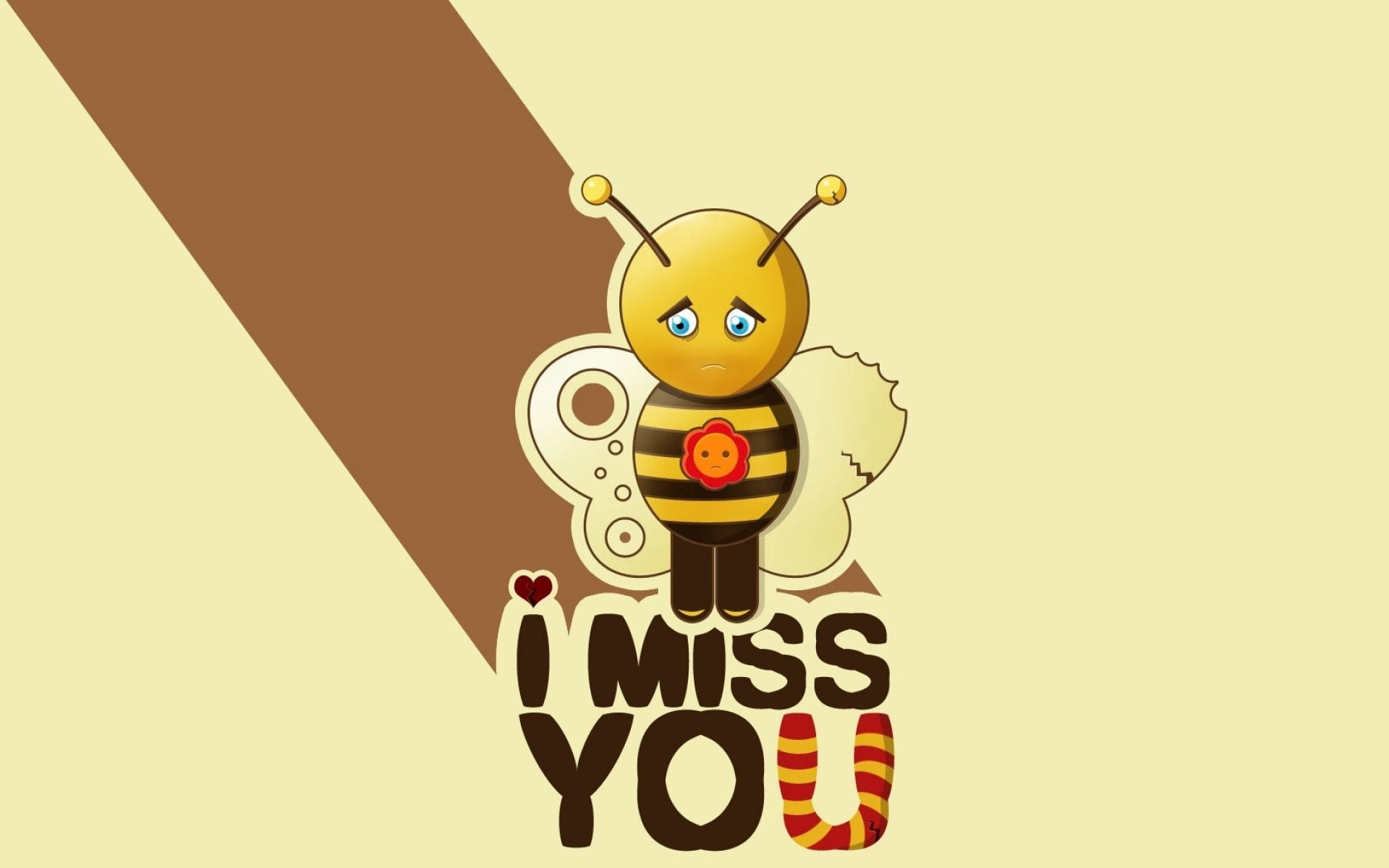 Missing You Bee Cartoon Background