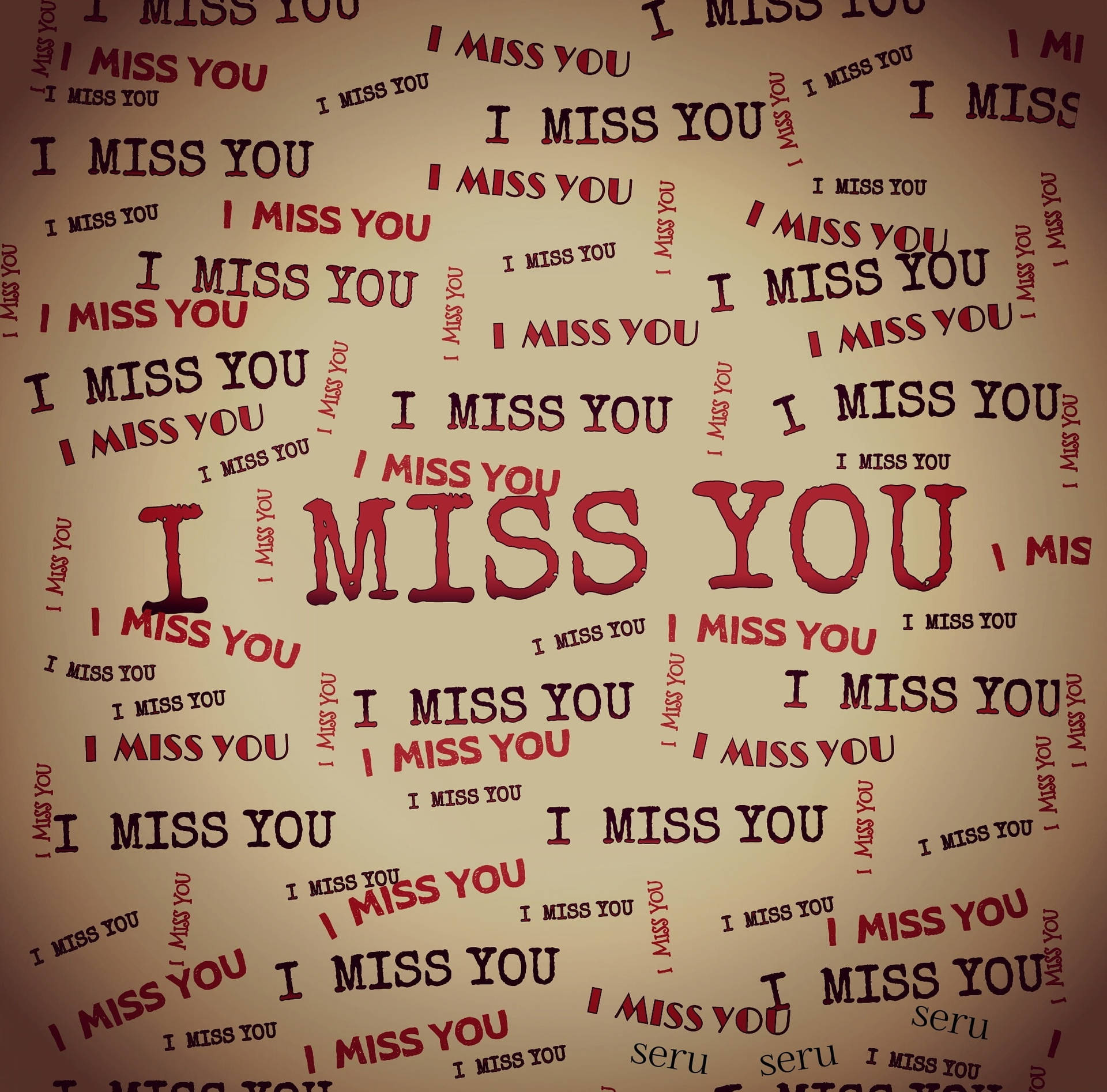 Missing You Lettering Pattern Background