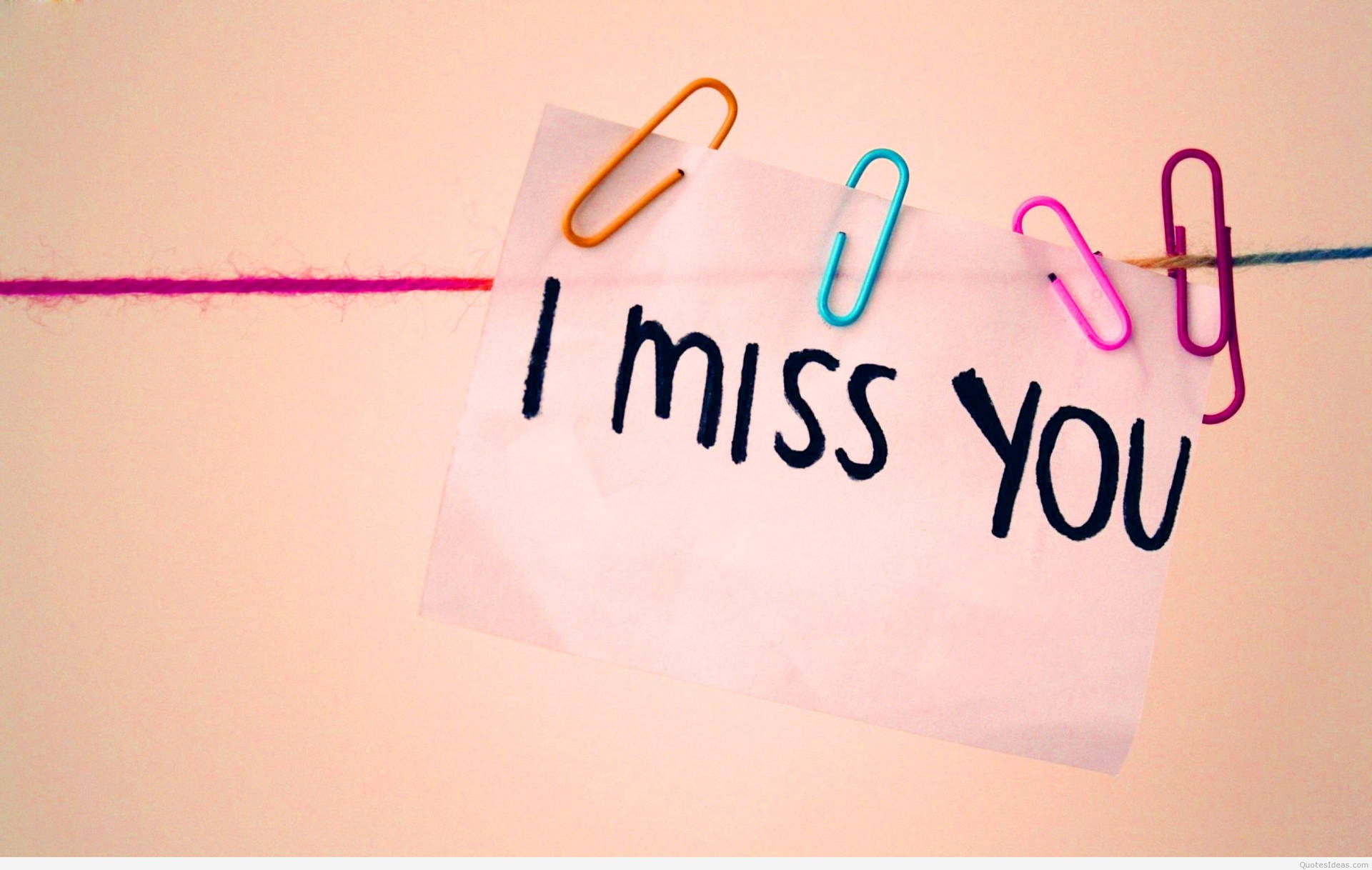 Missing You Paper Clip Note