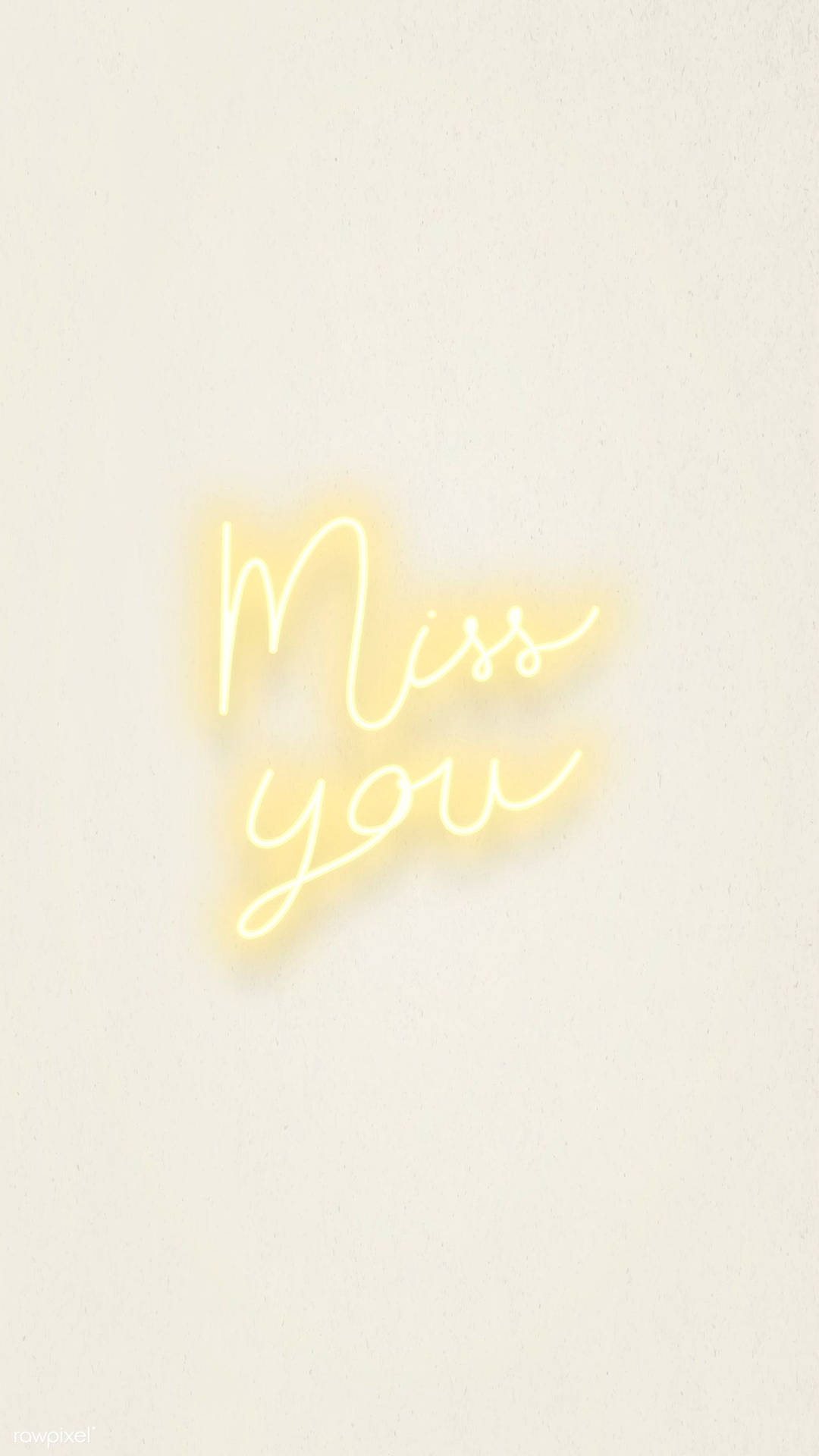 Missing You Yellow Neon Lettering