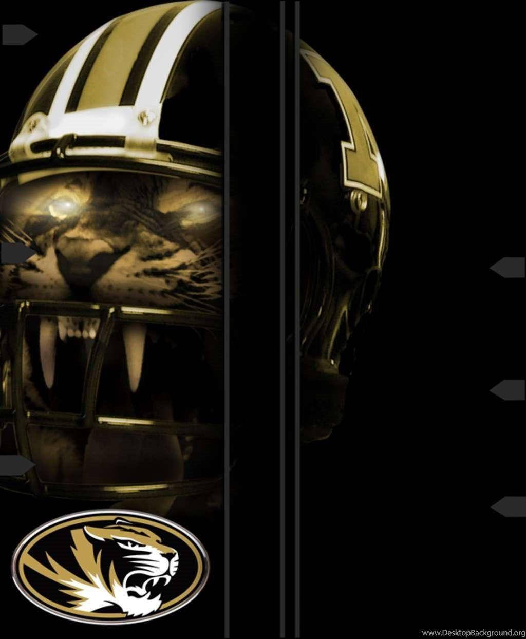 Missouri Tigers Soccer Helmet Black Background