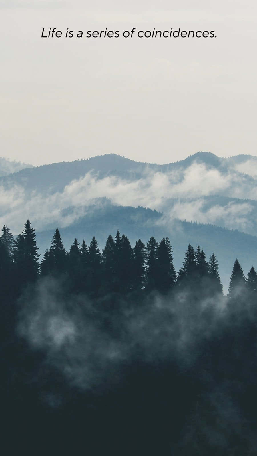 Misty Mountain Forest Inspirational Quote Background