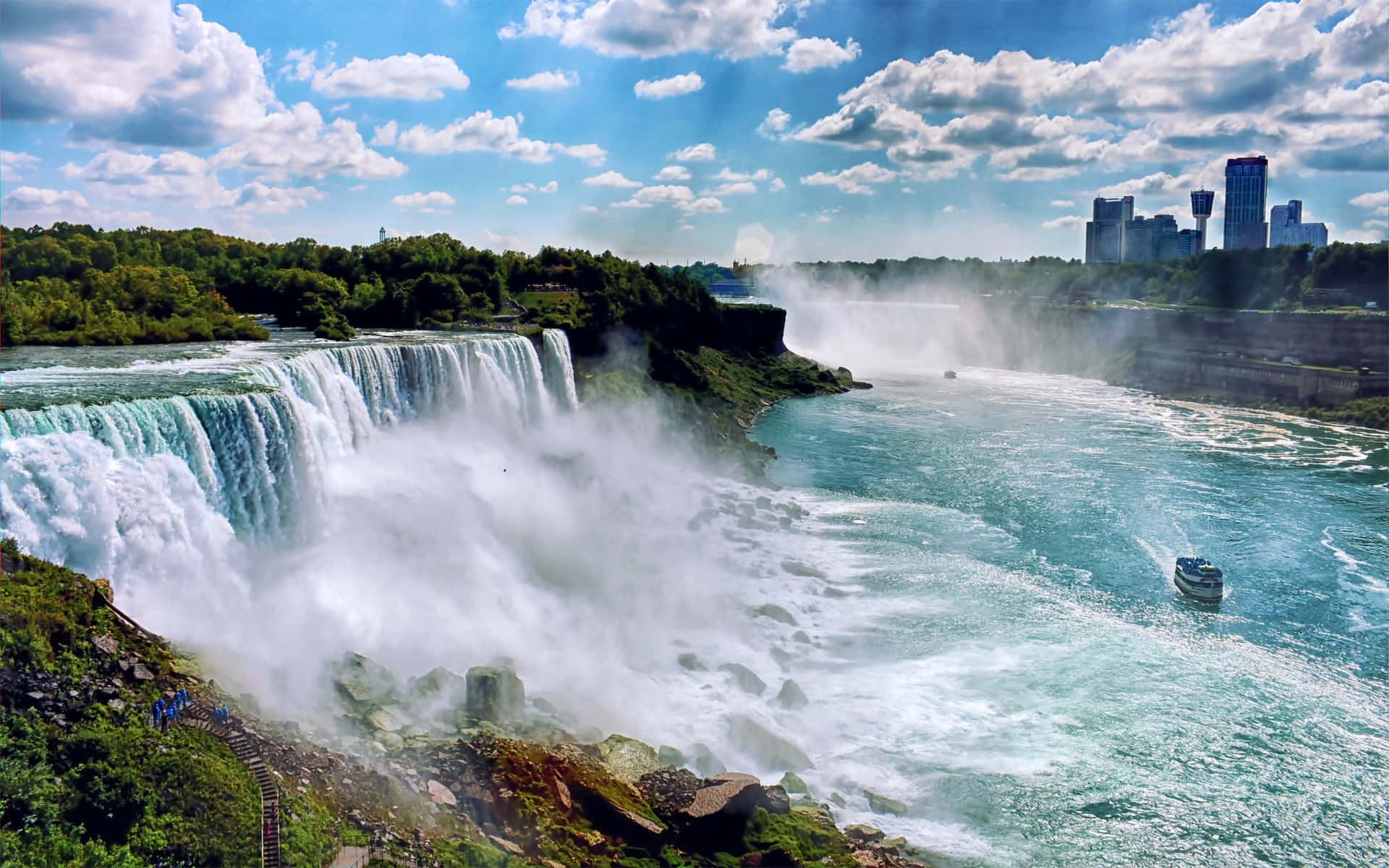 Misty Niagara Falls Canada Scenery Background