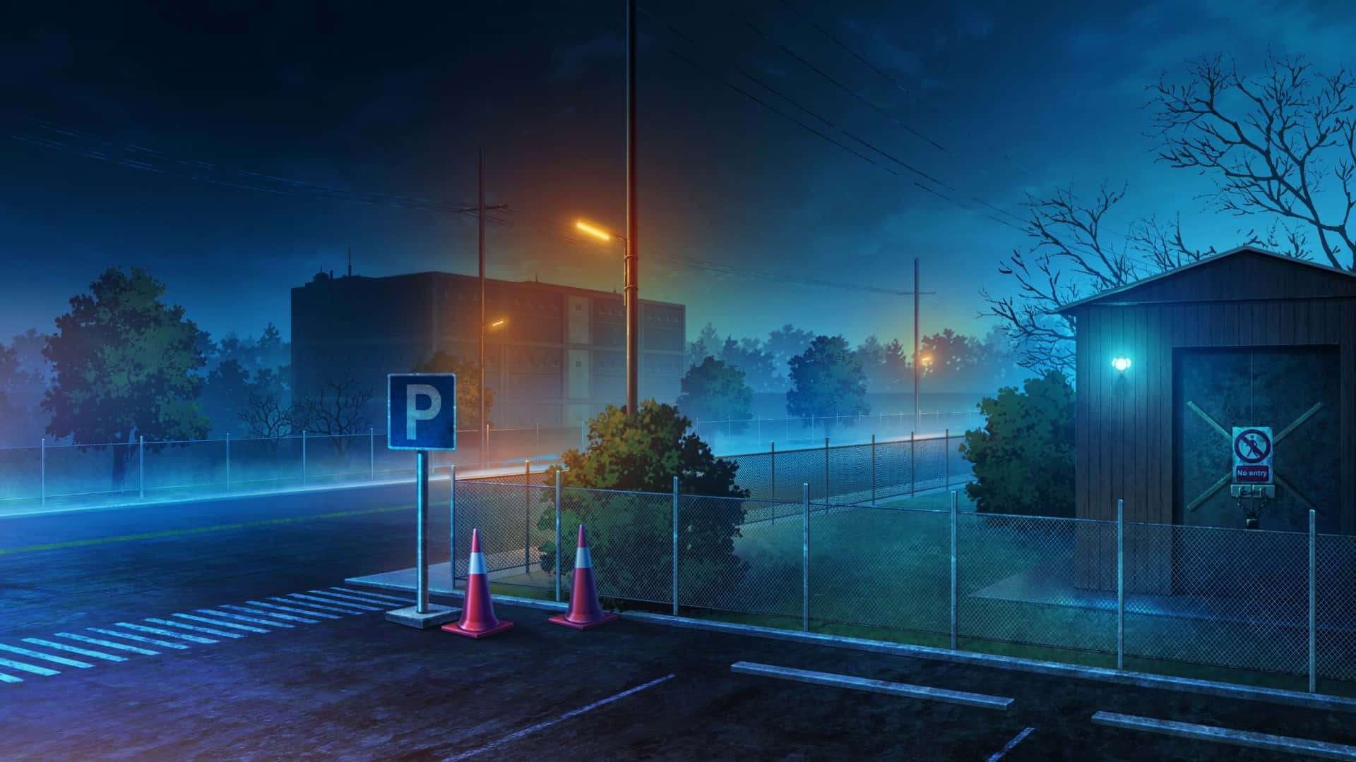 Misty_ Night_ Parking_ Lot Background