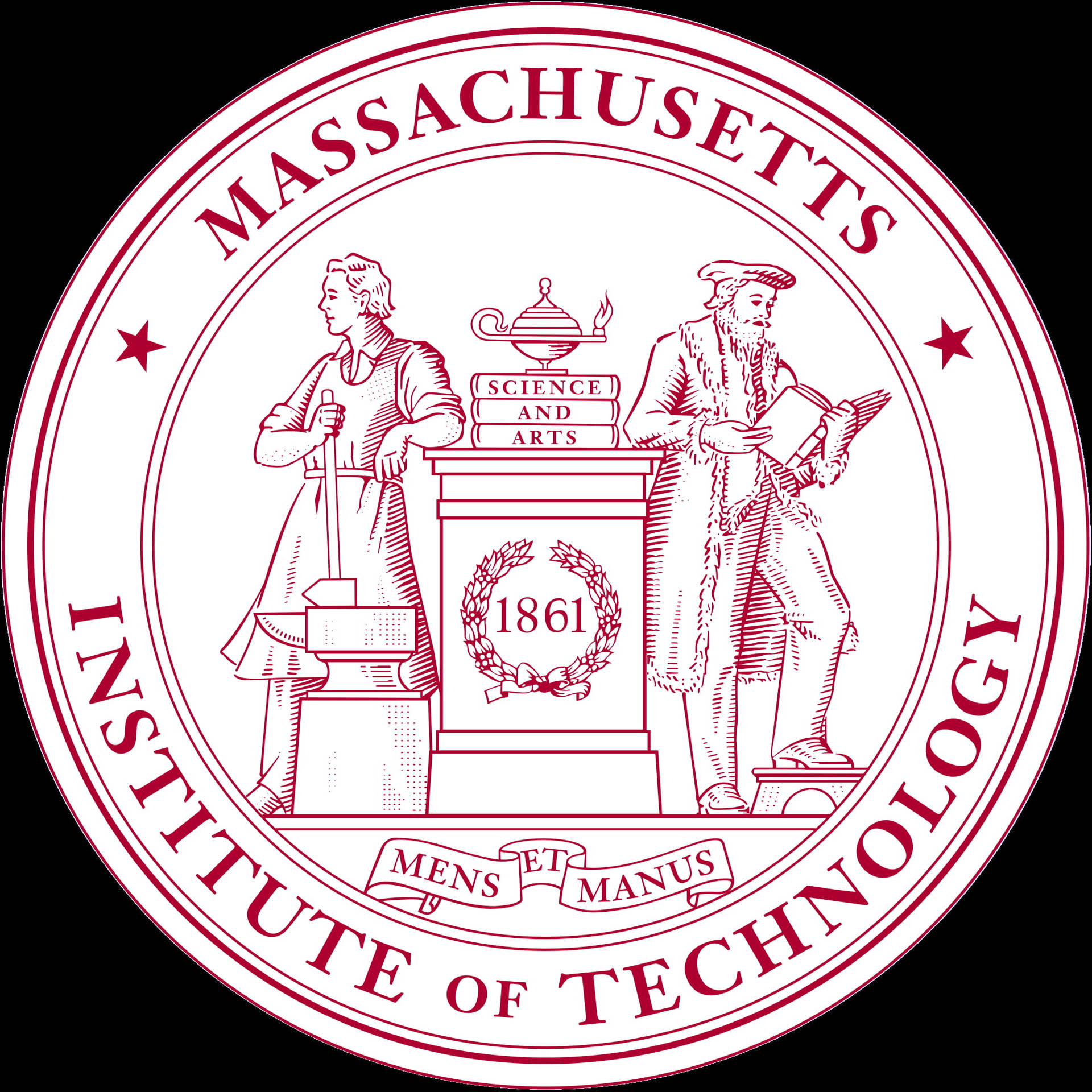 Mit Emblem In Dark Backdrop Background