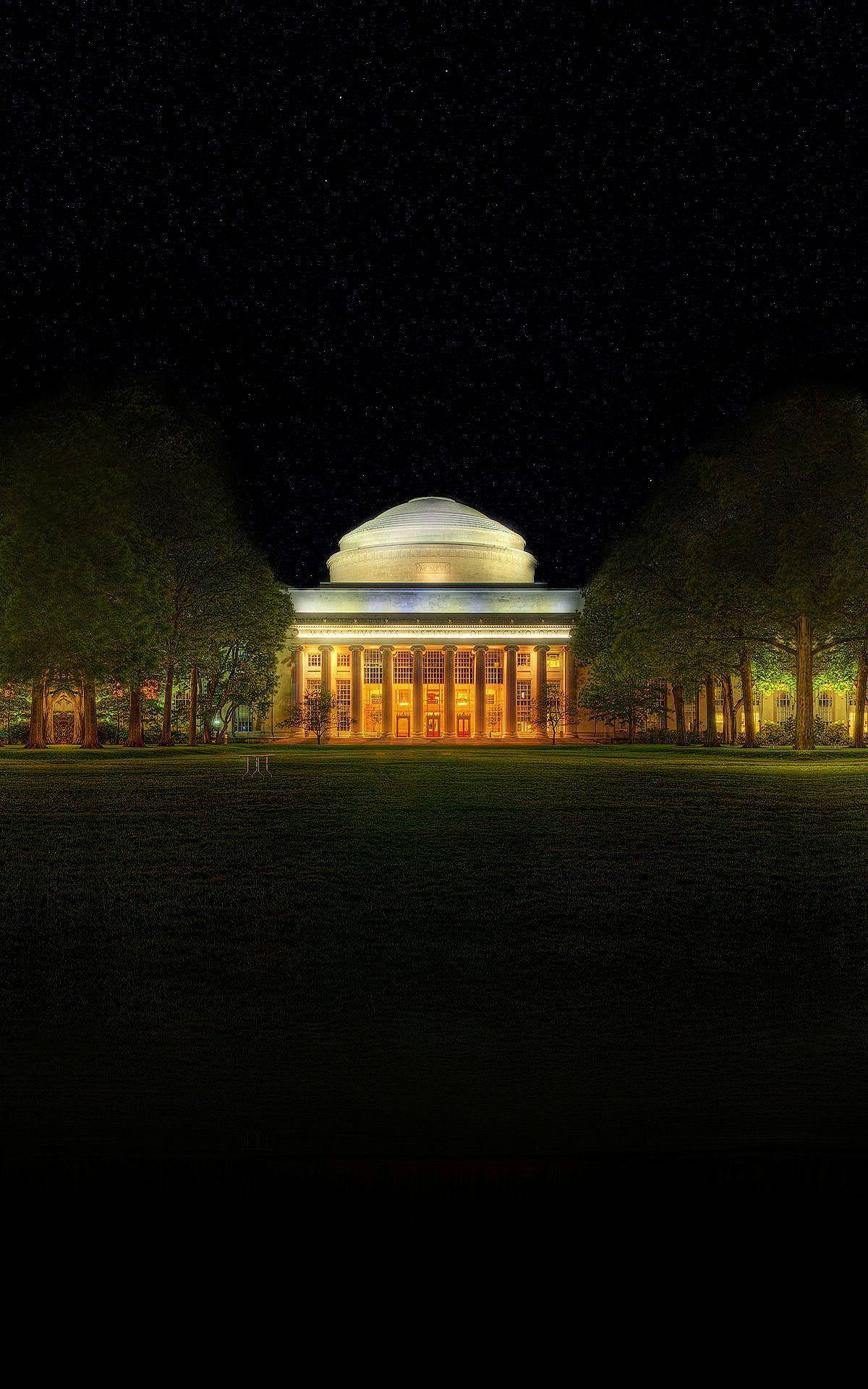 Mit Great Dome With Lights At Night