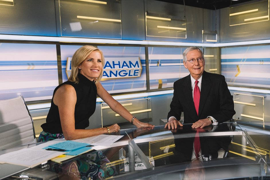 Mitch Mcconnell At The Ingraham Angle Background