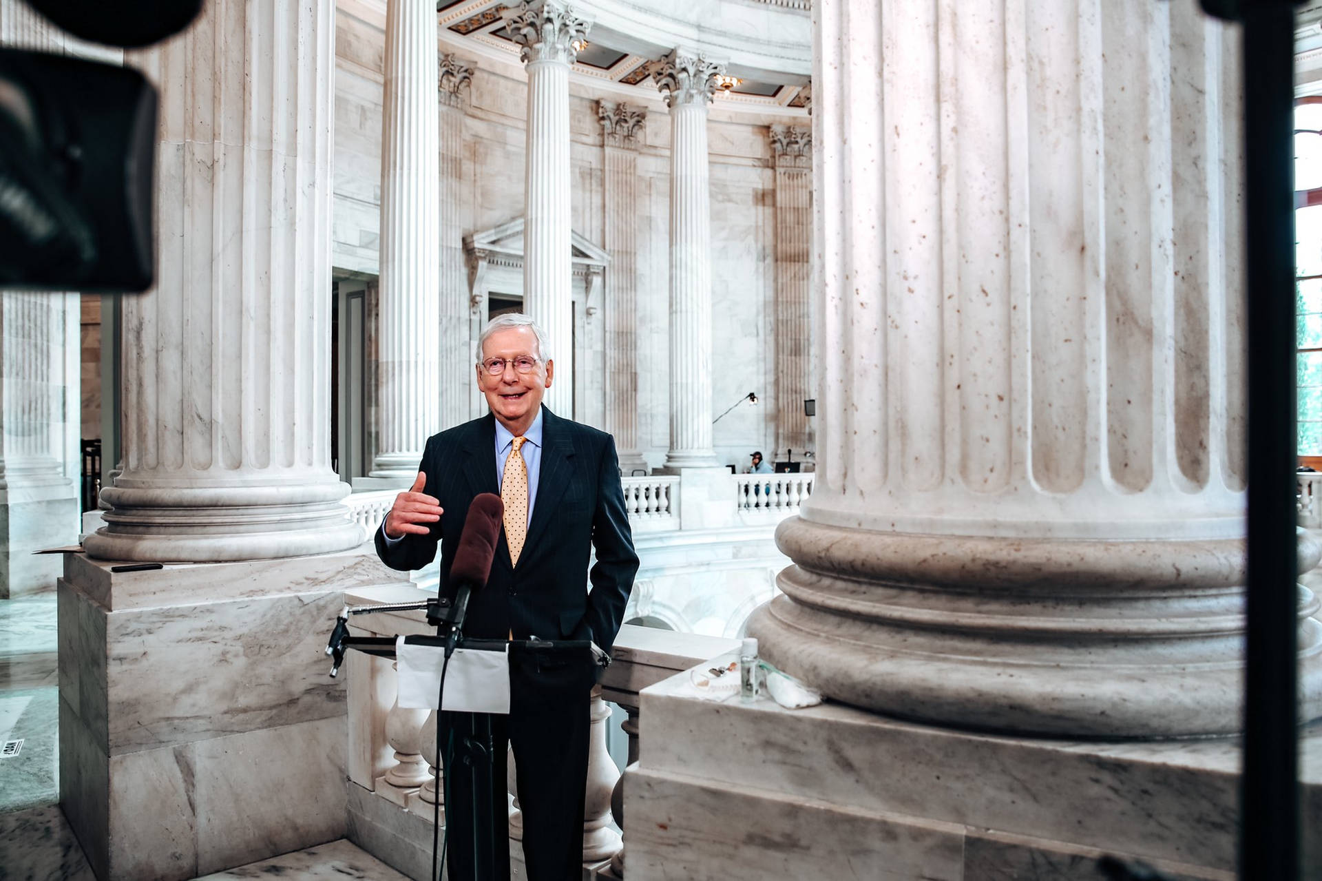 Mitch Mcconnell During Interview Background