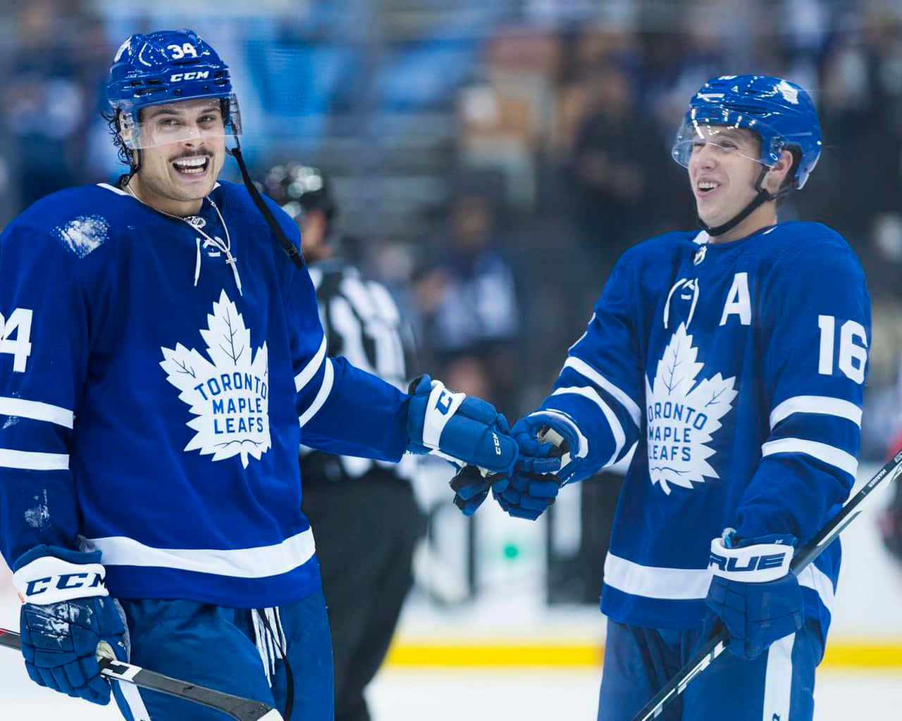 Mitchell Marner Fist Bump Background