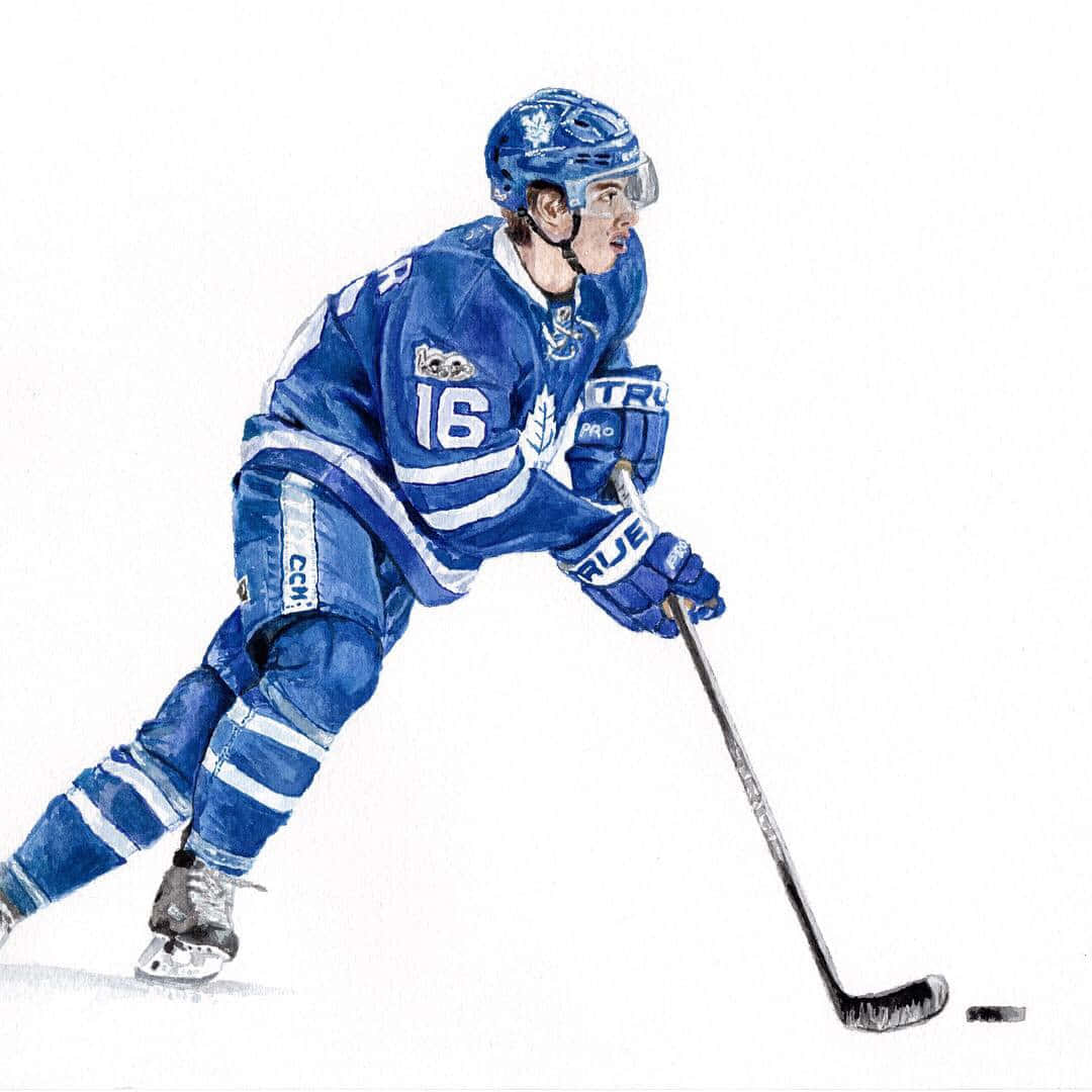 Mitchell Marner Mixed Media Painting Background