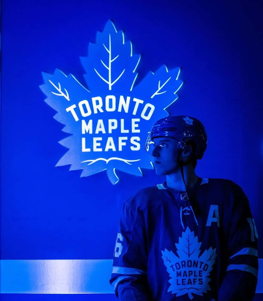 Mitchell Marner Under Blue Light Background