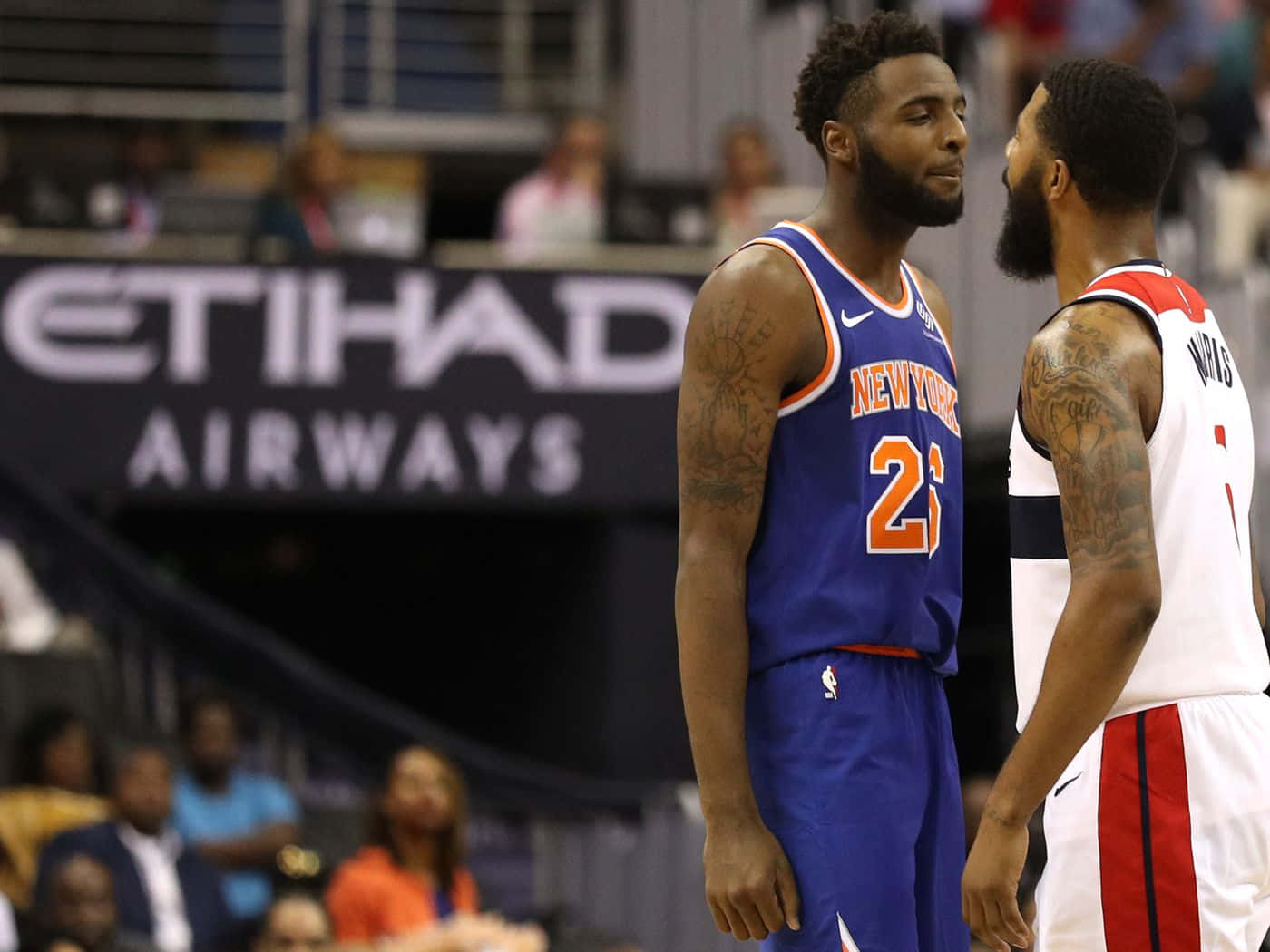 Mitchell Robinson Against Marcus Morris Background