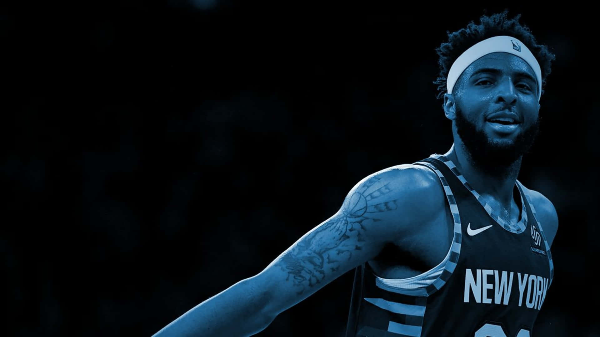 Mitchell Robinson Black Fanart New York Knicks Background