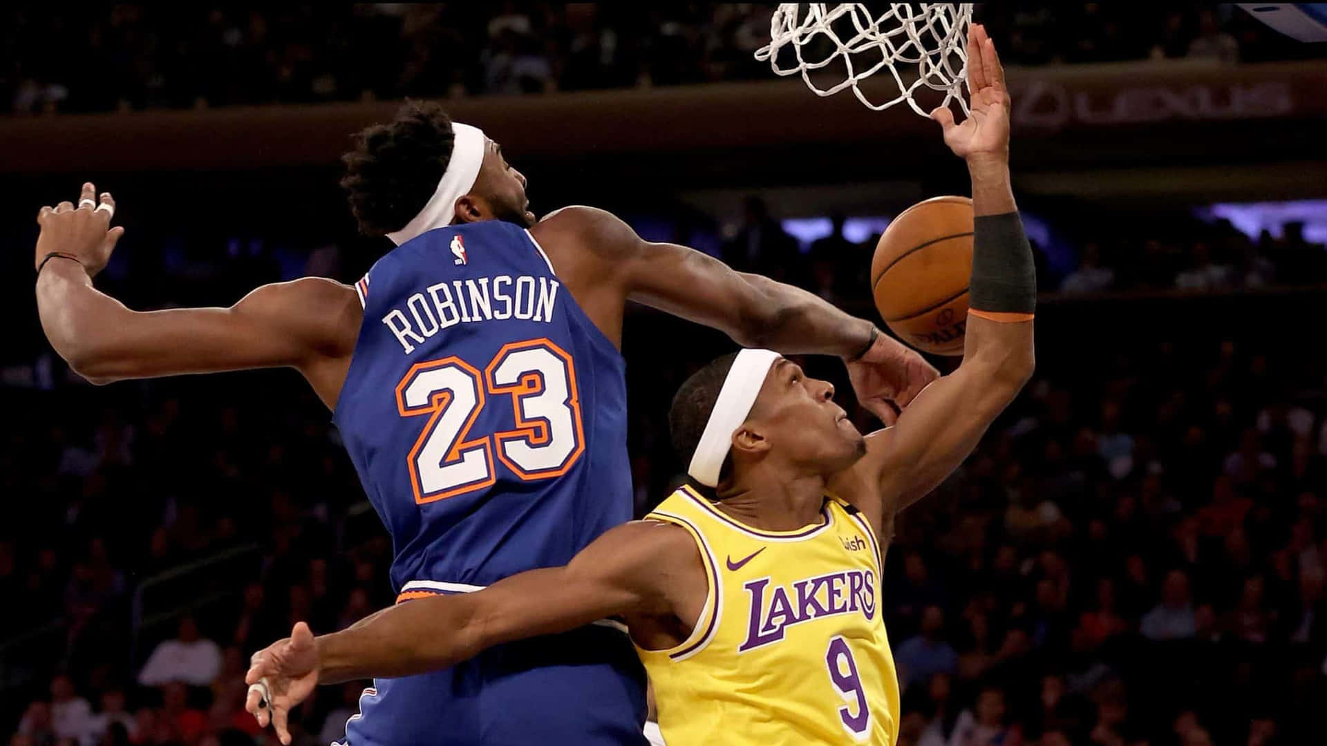 Mitchell Robinson Blocking Rajon Rondo