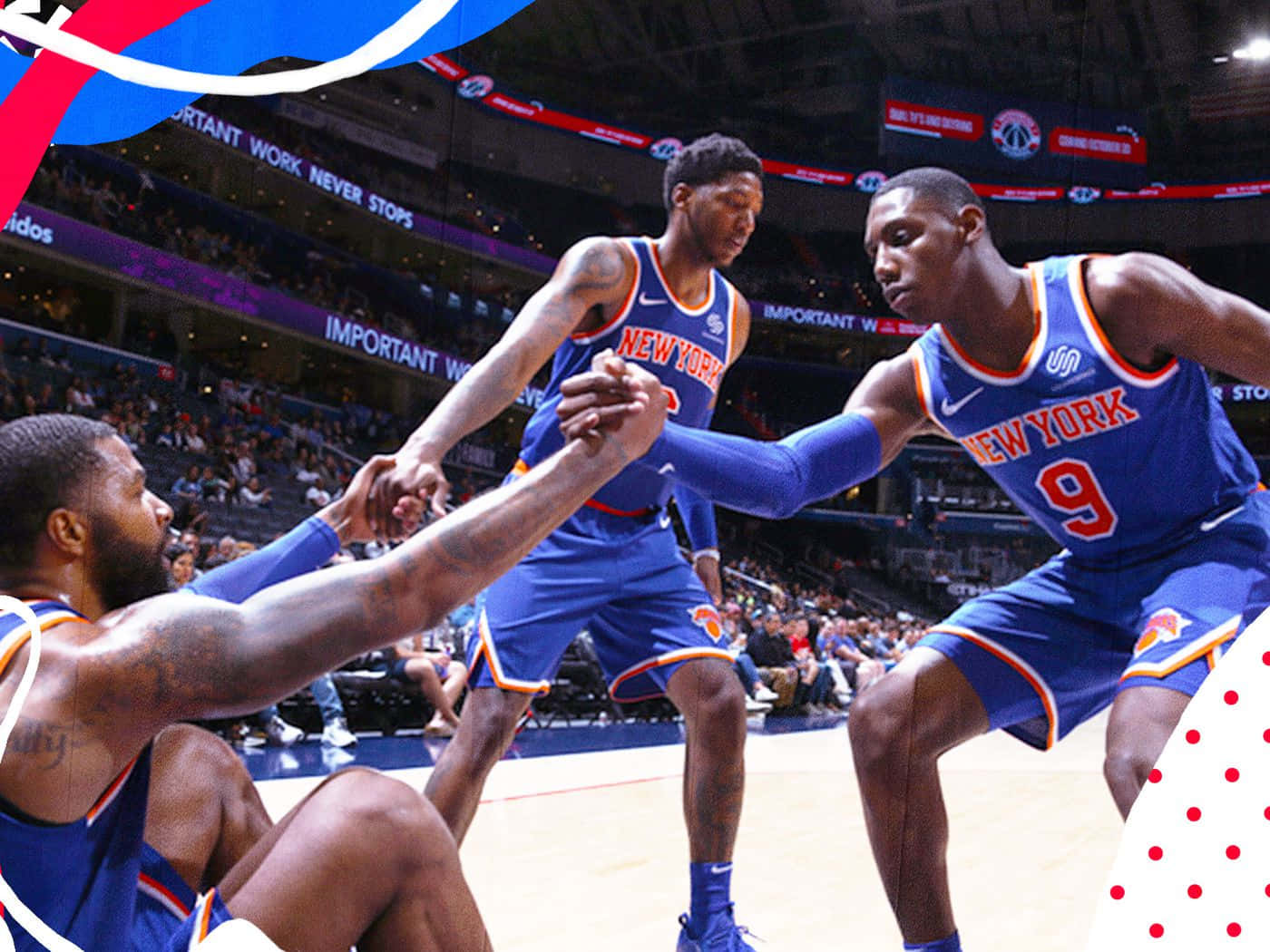 Mitchell Robinson In Action Background