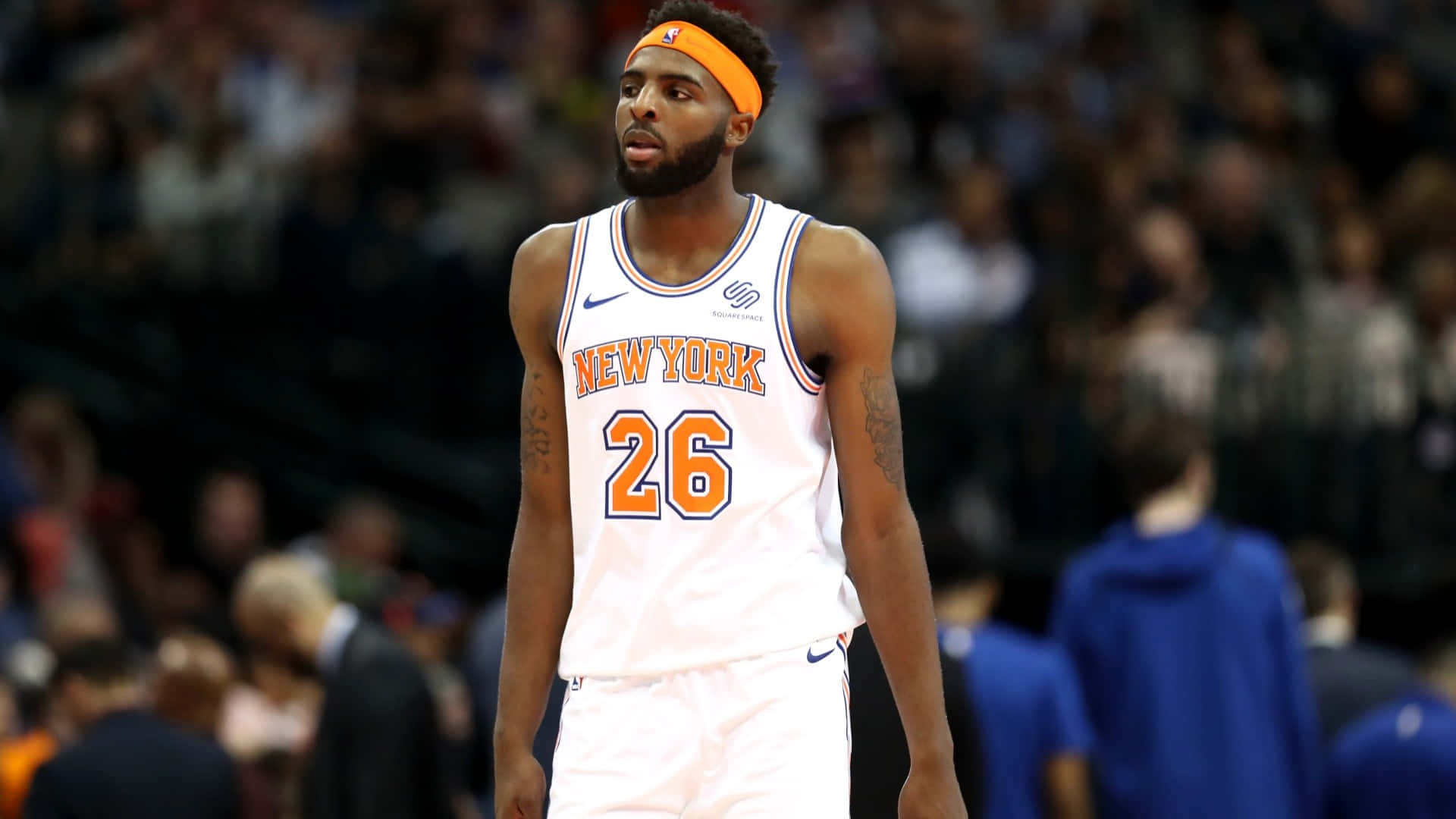 Mitchell Robinson Poster White New York Knicks Jersey Background