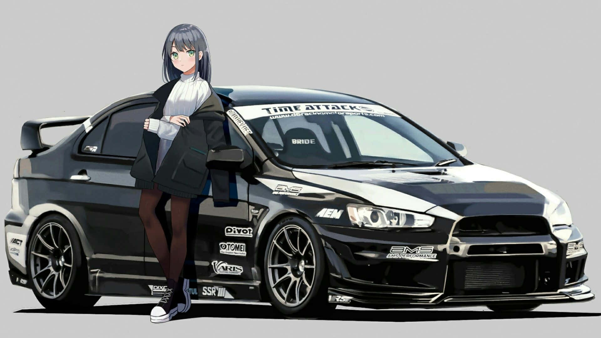 Mitsubishi Lancer Evolution Jdm Anime Girl