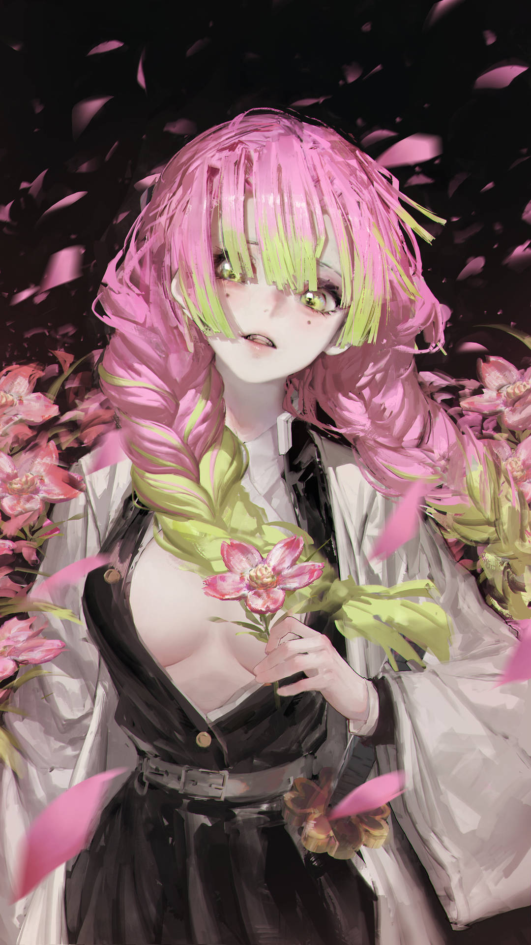Mitsuri Kanroji Flowers Background