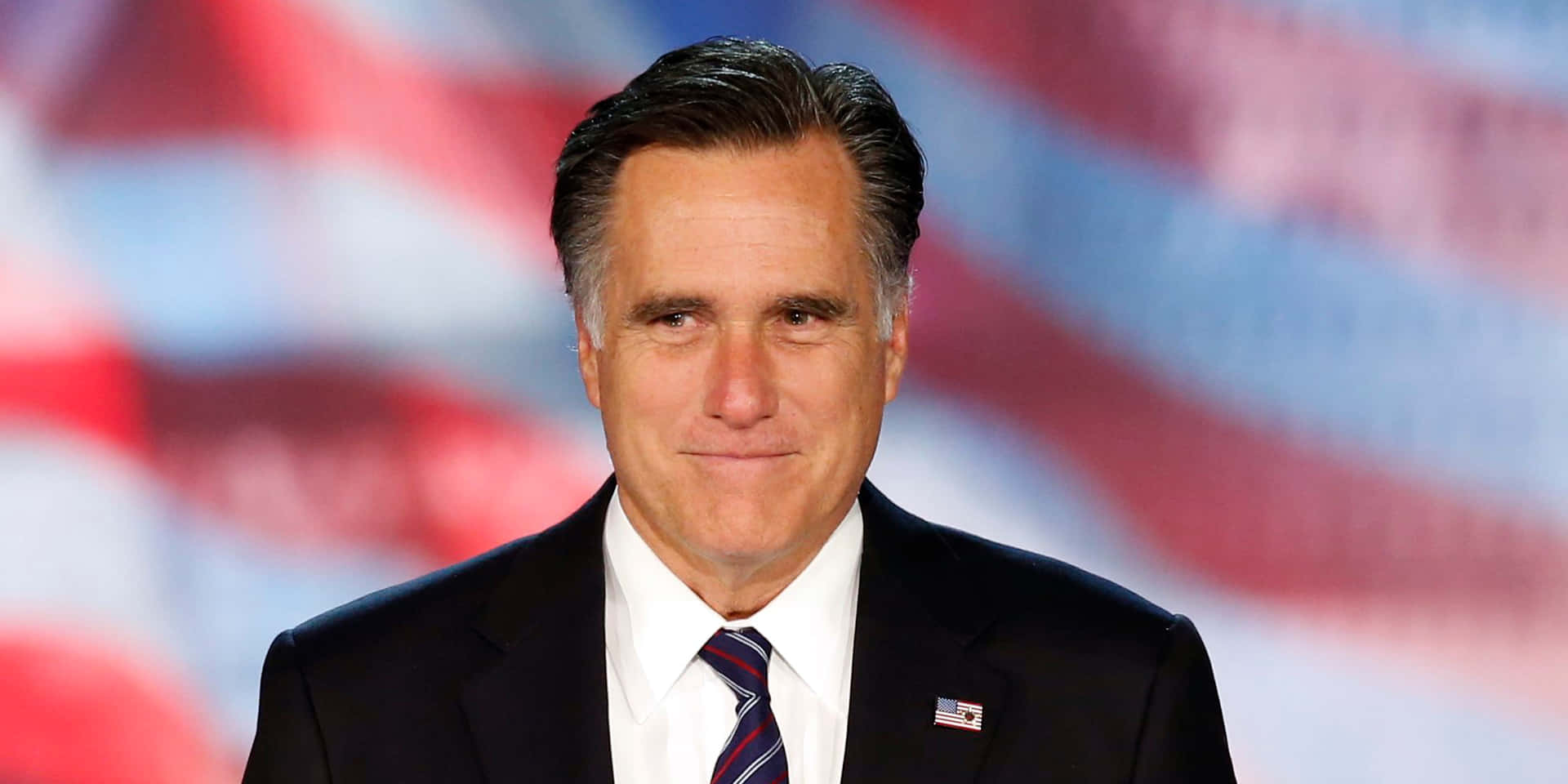 Mitt Romney American Flag Background