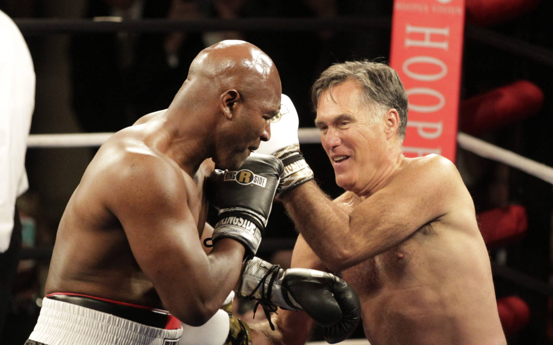 Mitt Romney And Evander Holyfield