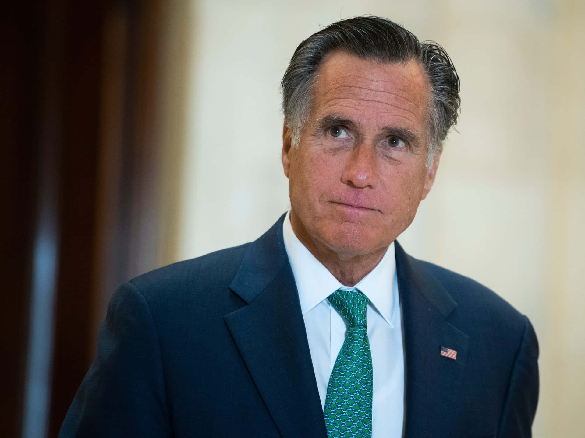 Mitt Romney Contemplative Portrait Background