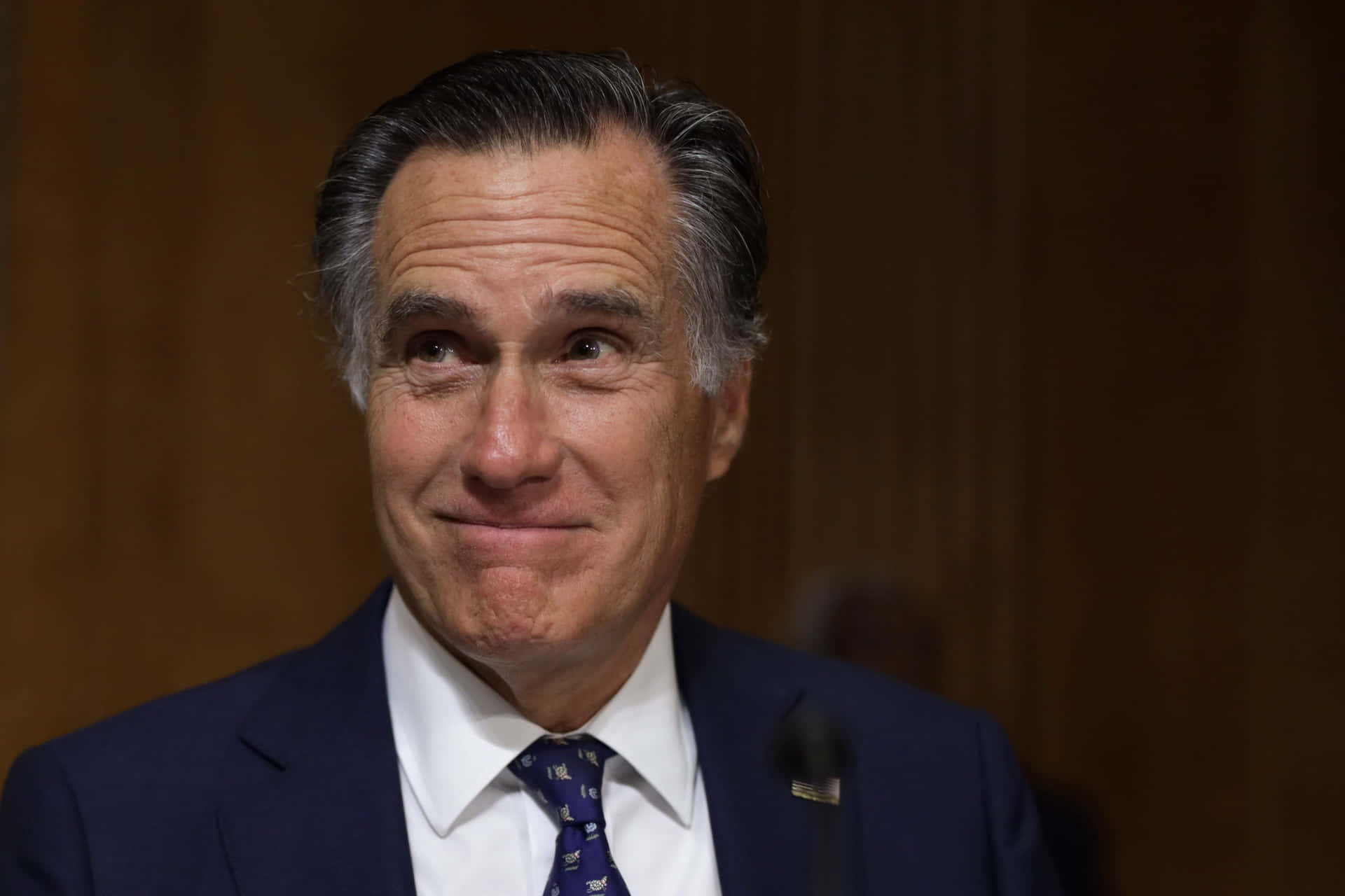 Mitt Romney Smilingin Suit Background