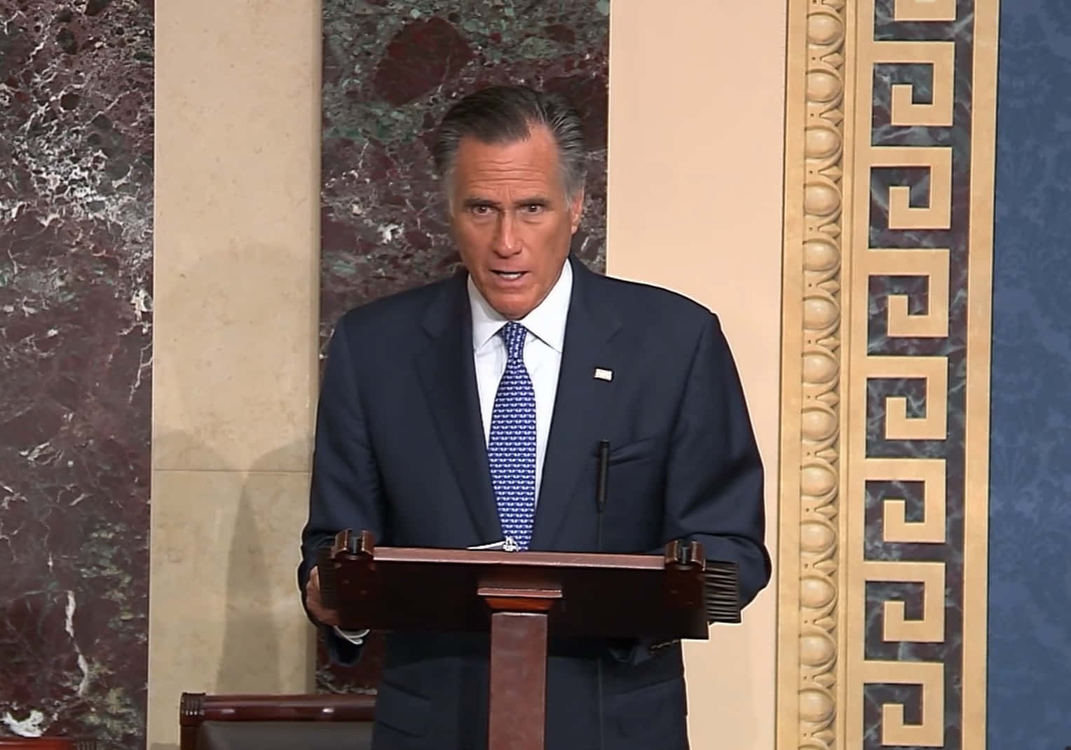 Mitt Romney Speakingat Podium Background