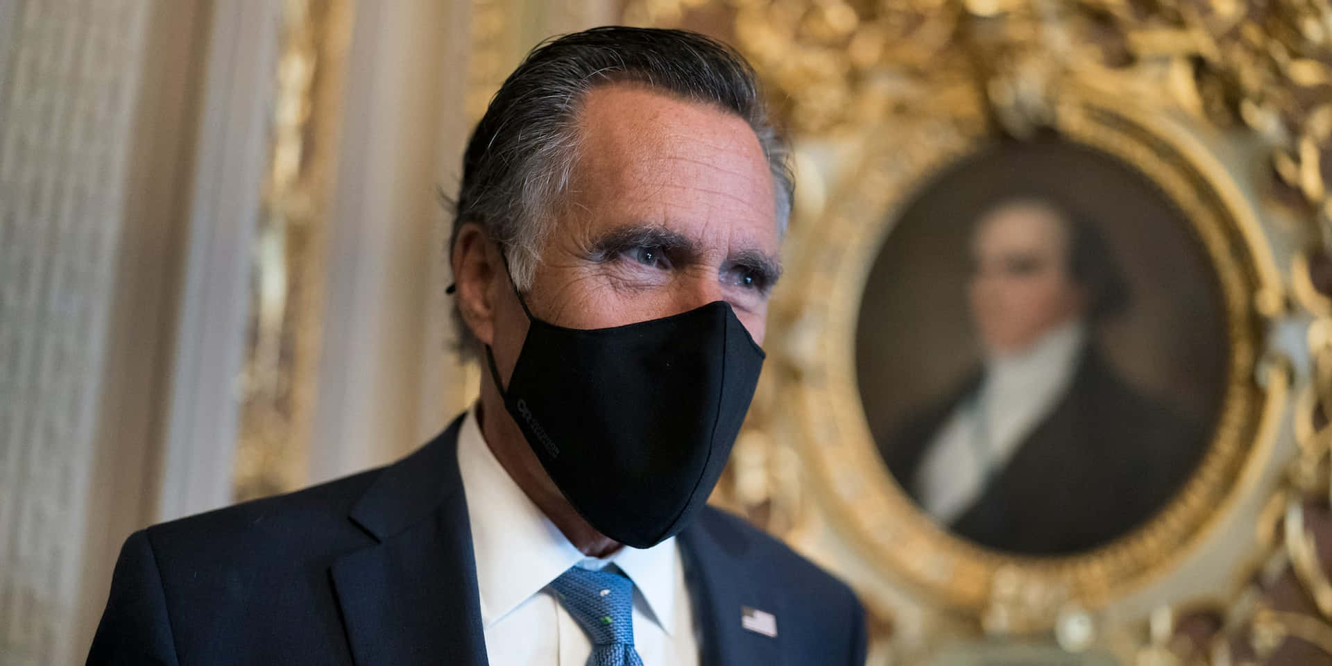 Mitt Romney Wearing Mask Background