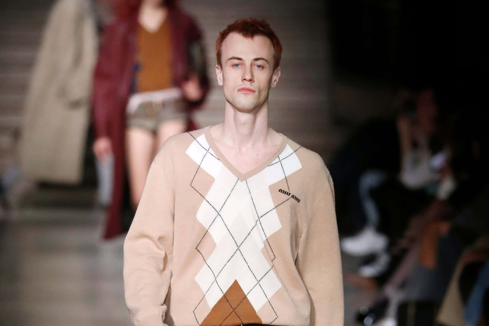 Miu Miu Knit Sweater On Male Model Background