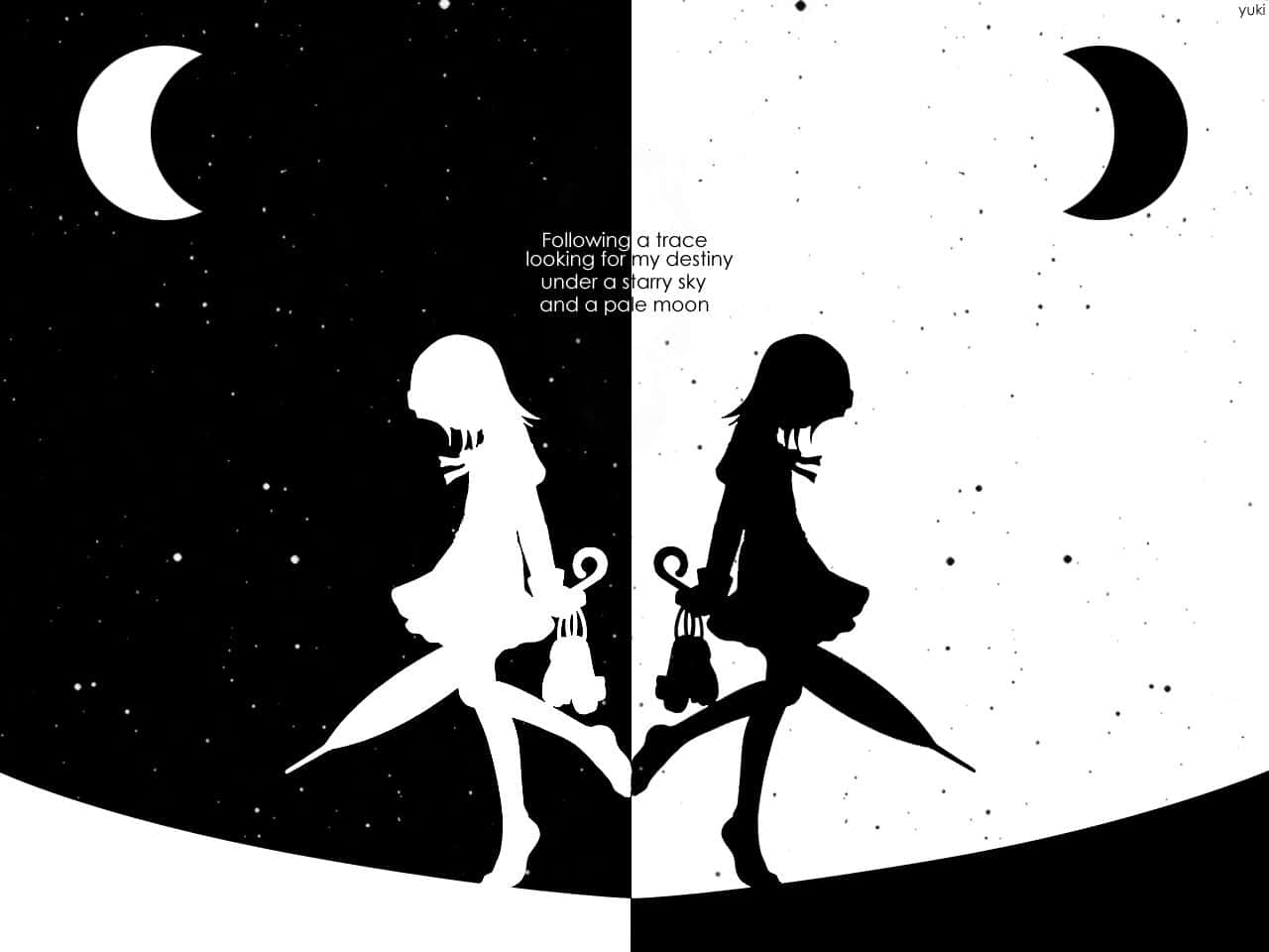 'mix Of Monochrome And Anime Dreams' Background