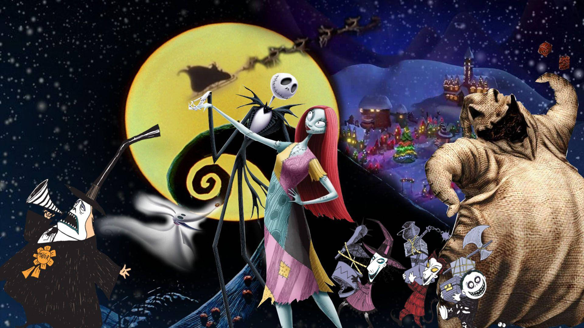 Mixed Art Styles The Nightmare Before Christmas Background