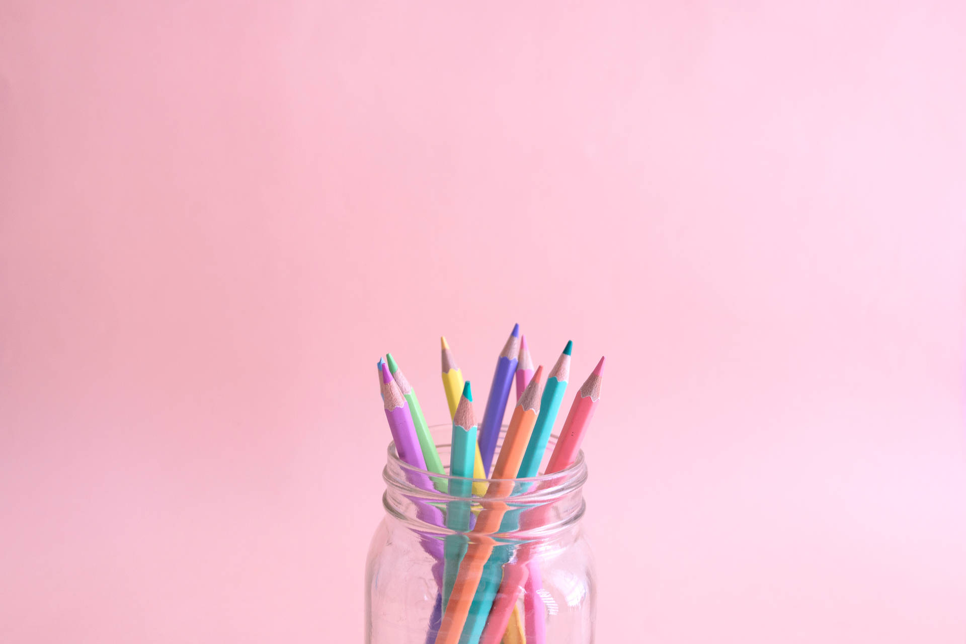 Mixed Color Pencils Pastels Aesthetic Computer Background