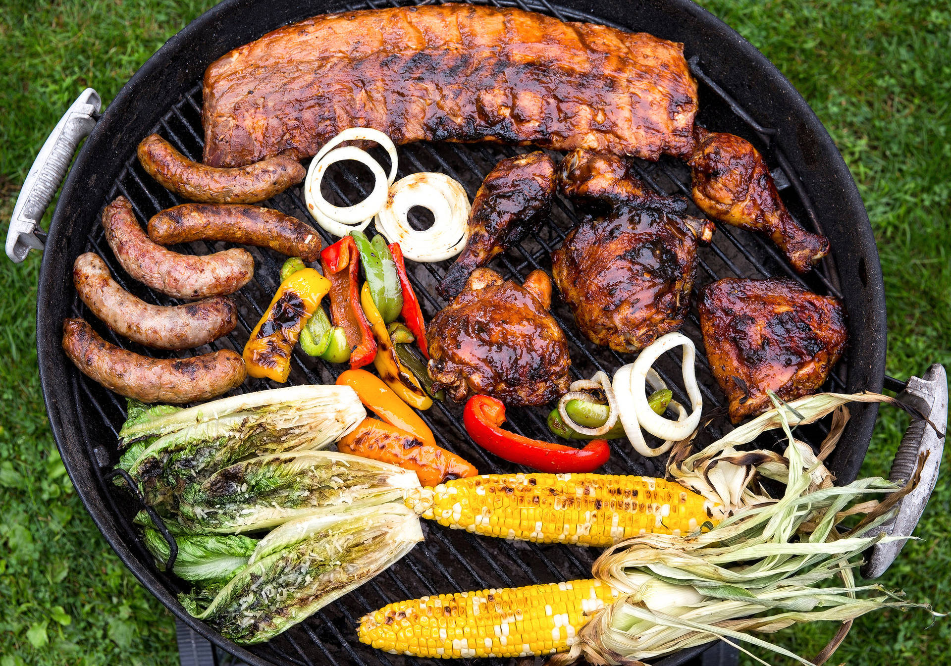 Mixed Grill Barbecue And Meat Background