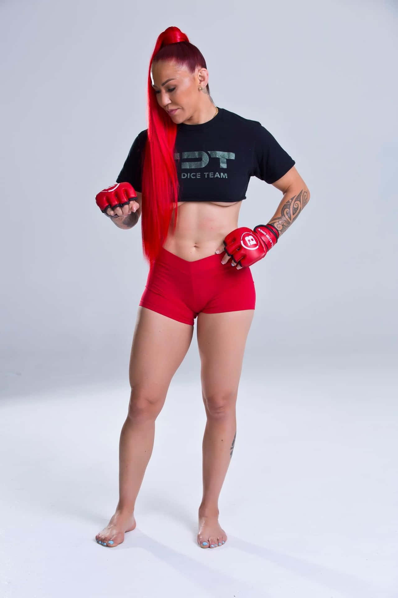 Mixed Martial Artist Cris Cyborg Full Shot Photoshoot Background