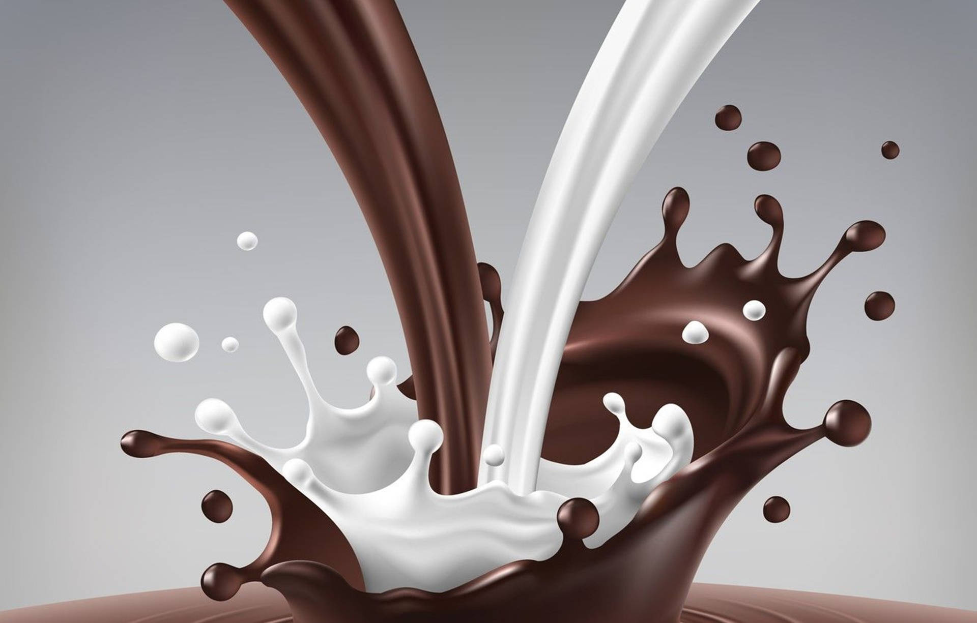 Mixing Milk And Chocolate Liquid