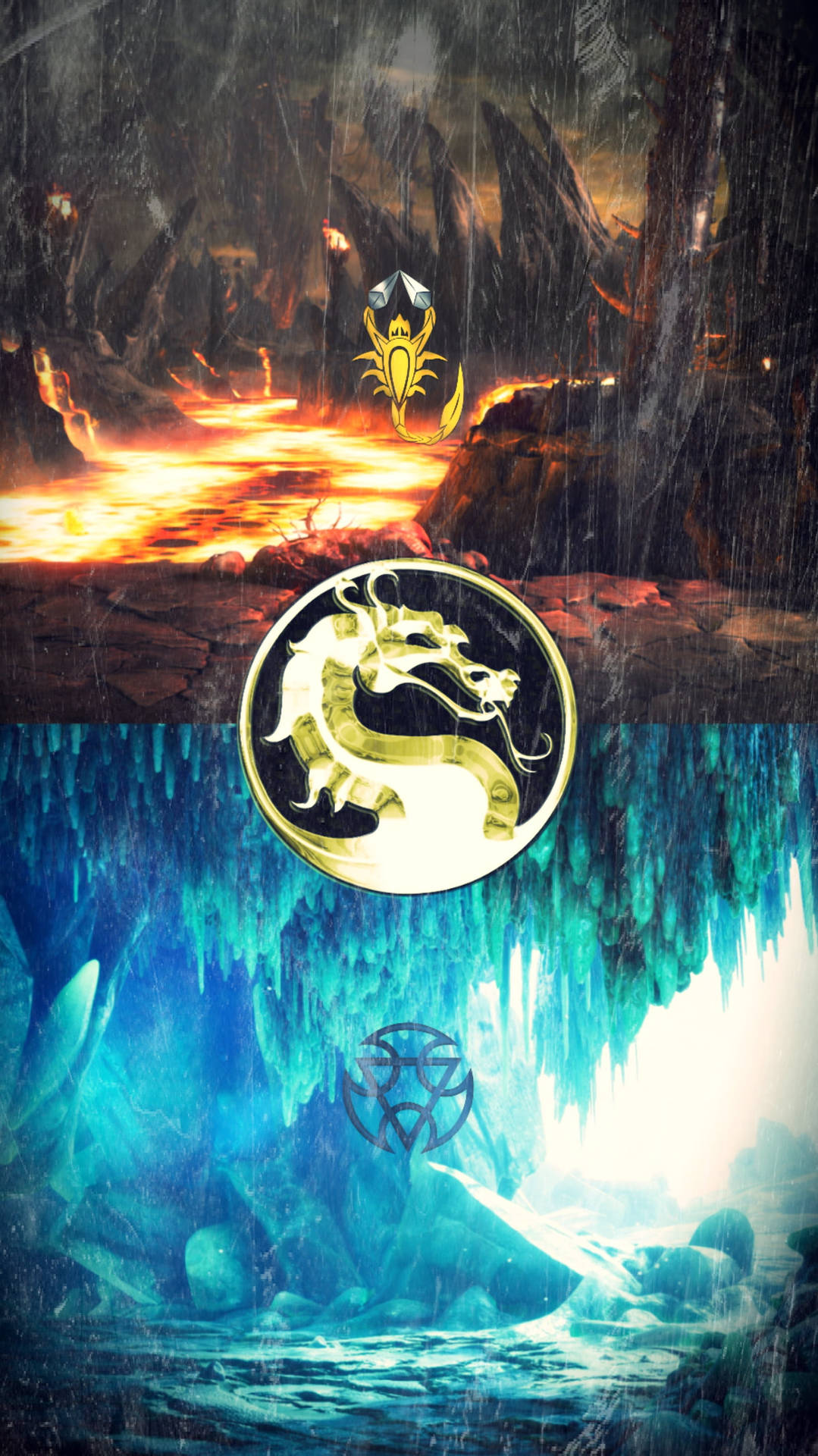 Mk Fire And Ice Collage Art Background