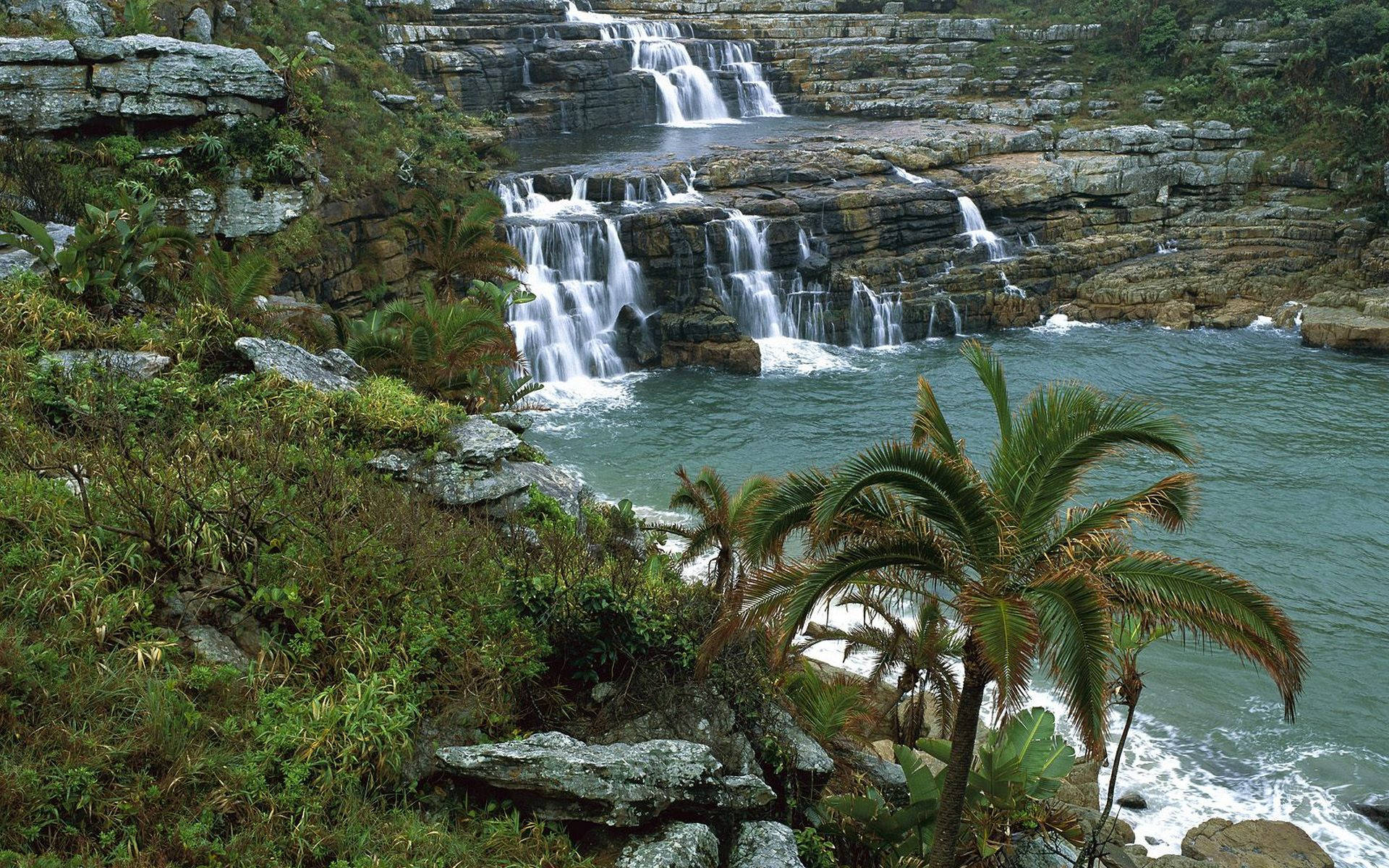 Mkambati Nature Falls In South Africa Background
