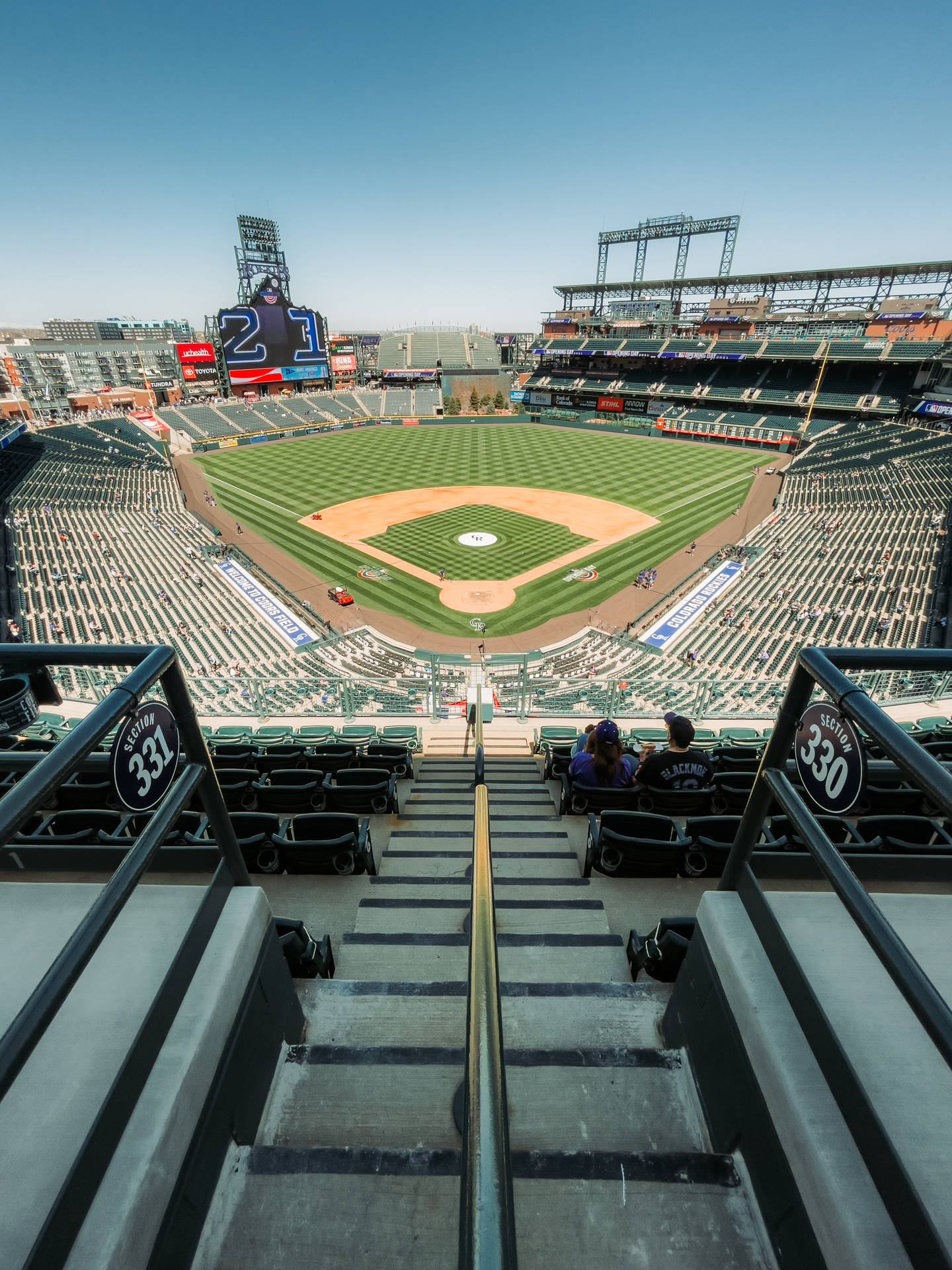 Mlb Bleacher View Of Coors Field Background