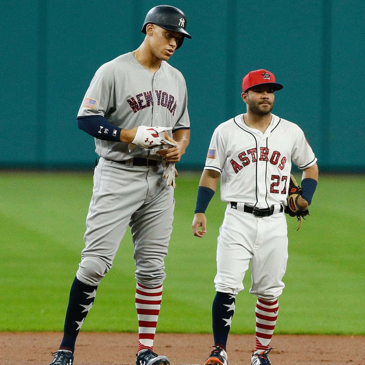 Mlb Players Jose Altuve And Aaron Judge Background