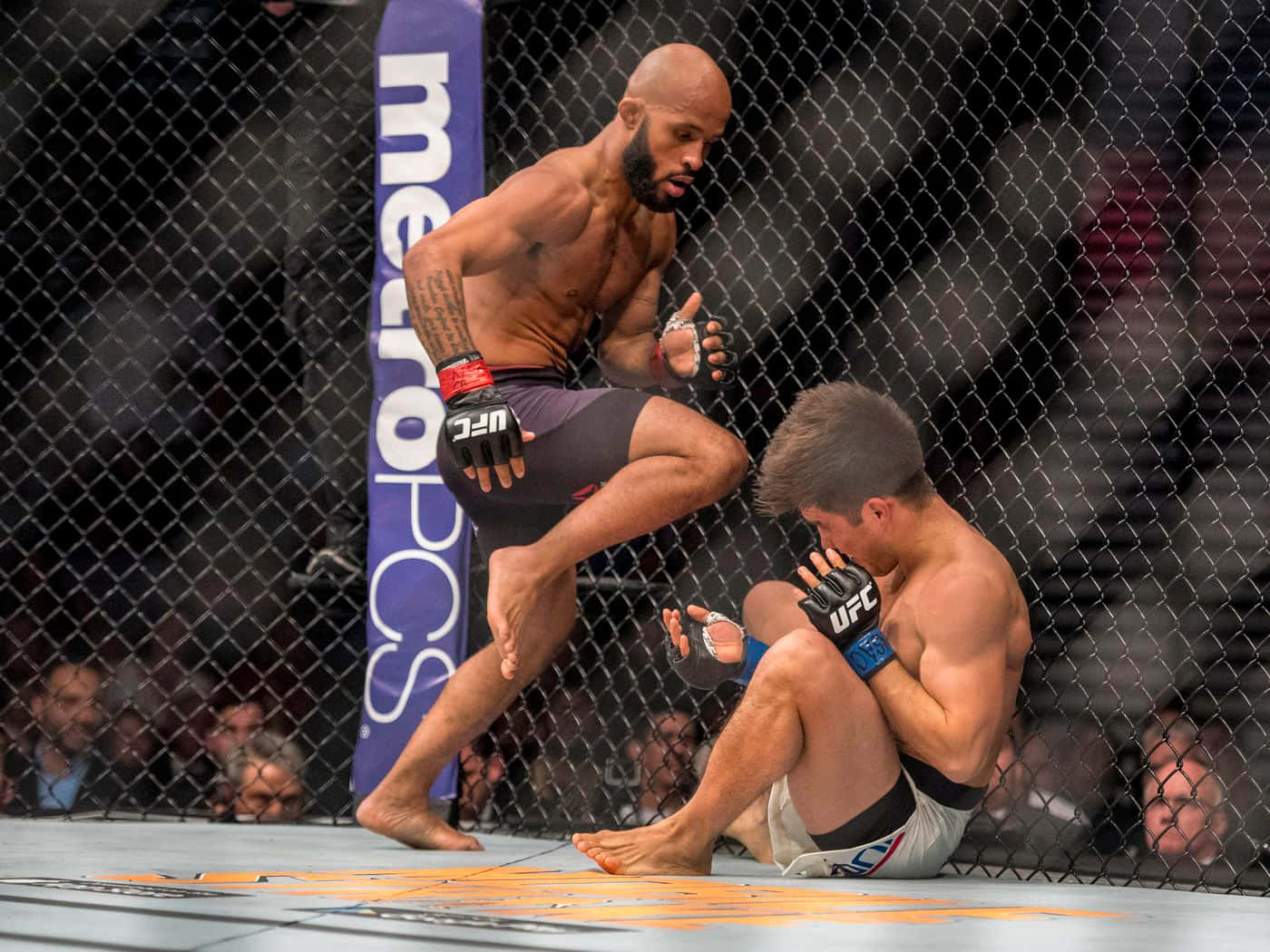 Mma Demetrious Johnson Against Henry Cejudo Background