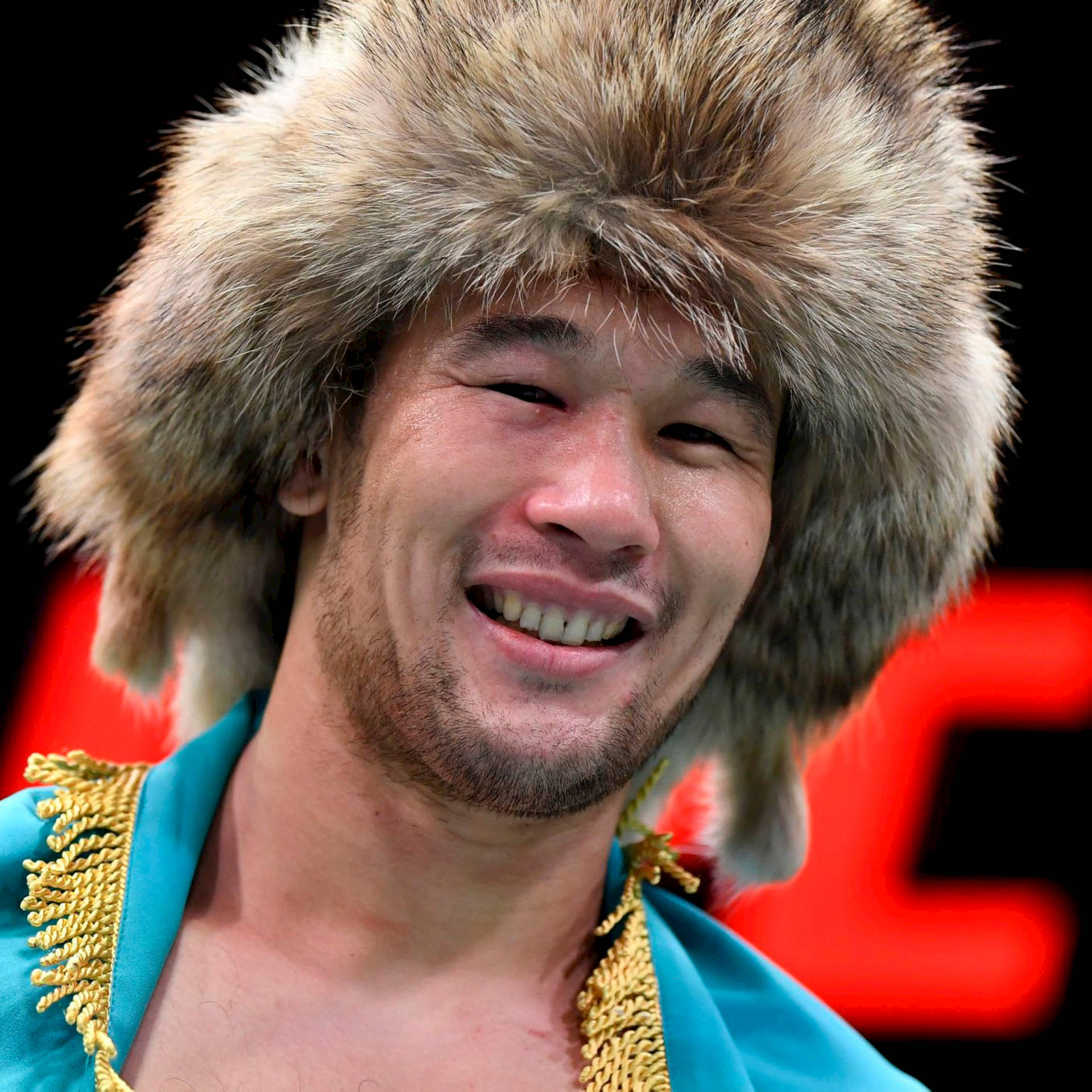 Mma Fighter Shavkat Rakhmonov Smiling Background