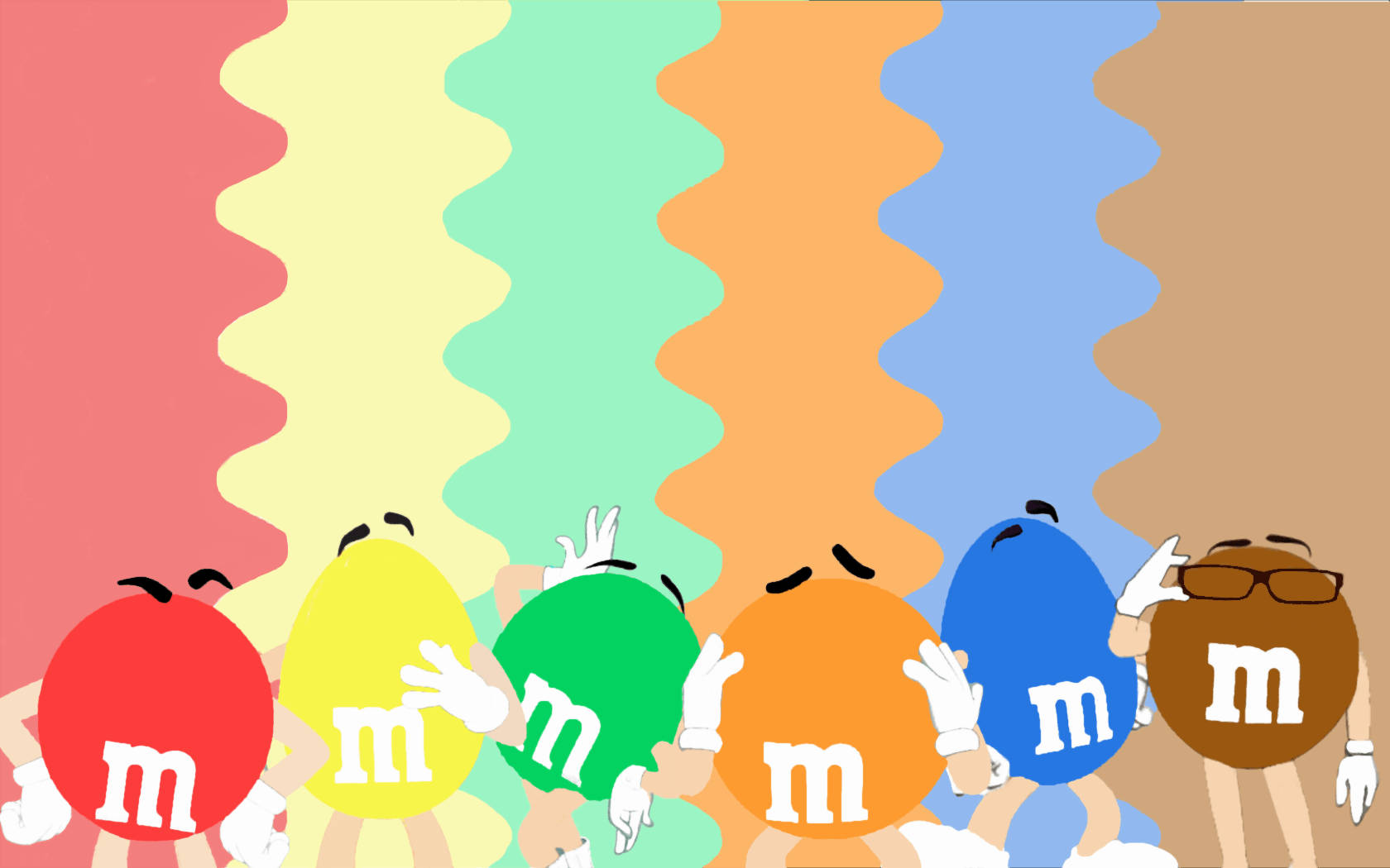 Mms Colourful Characters Vector Art Background