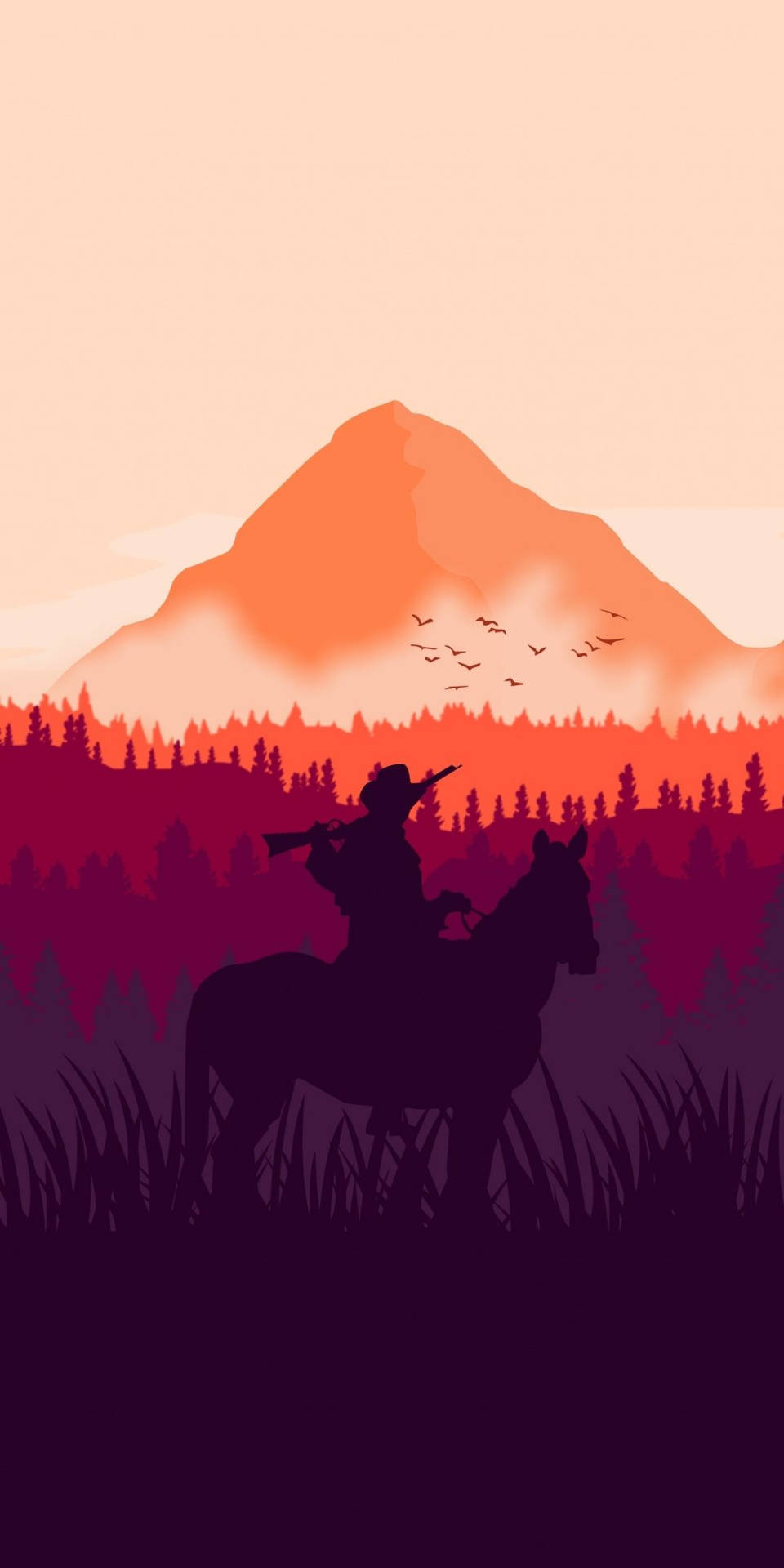 Mnimalist Red Dead Redemption Ii Phone Art Background