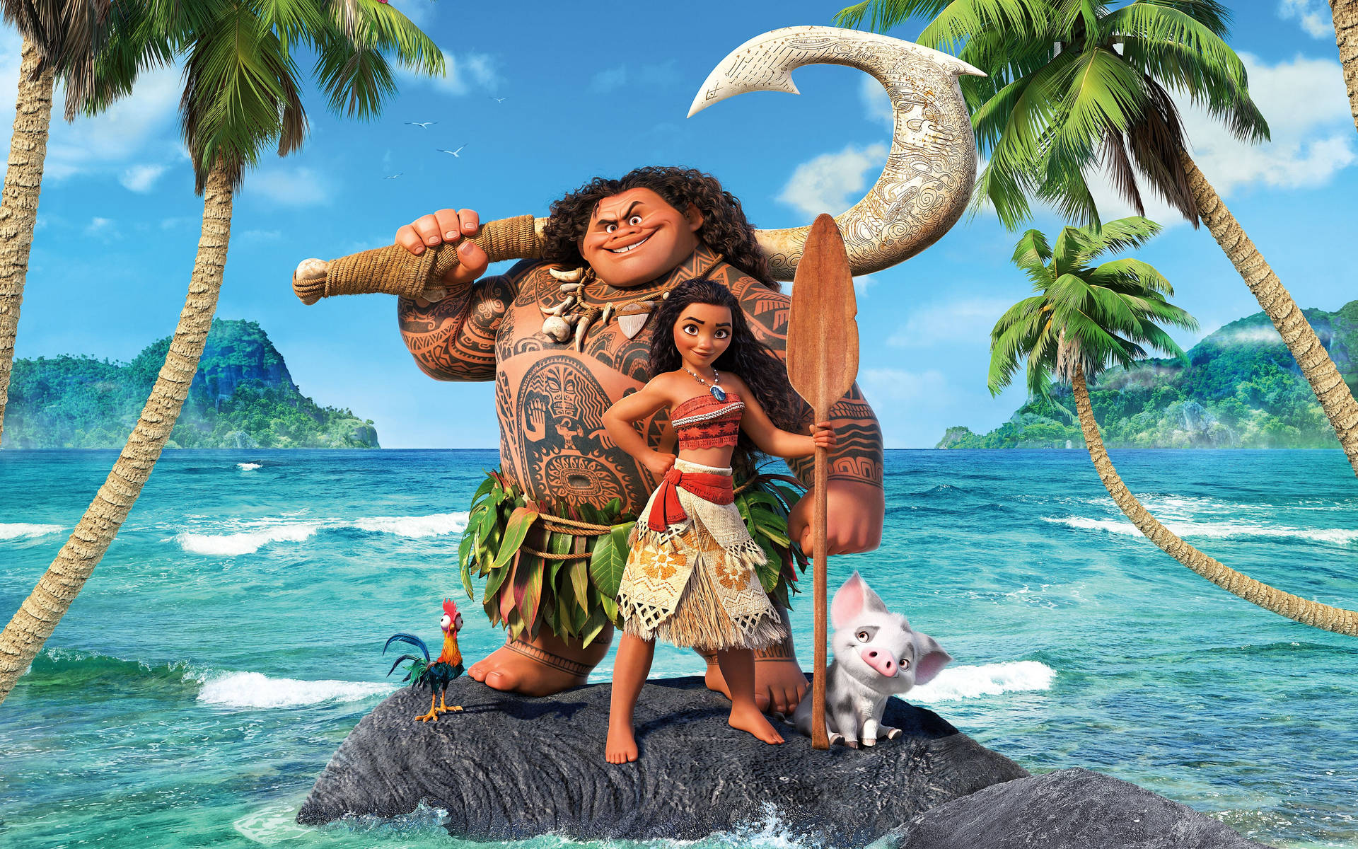 Moana And Maui Disney 4k Ultra Wide Poster Background
