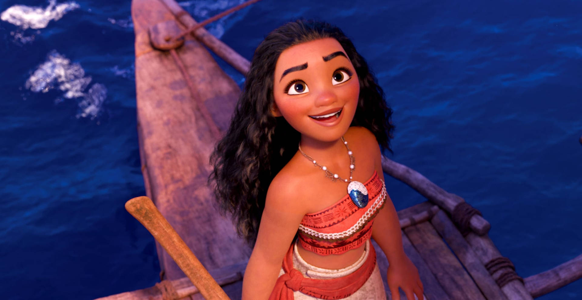 Moana In The Sea Smiling Background